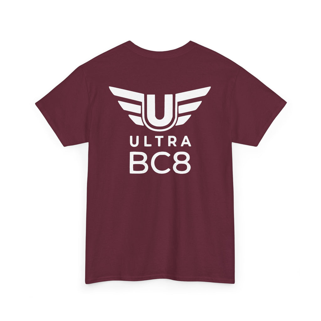 SW_Ultra BC8 Logo Tee - Front and Back Print - White Font - 100% Cotton