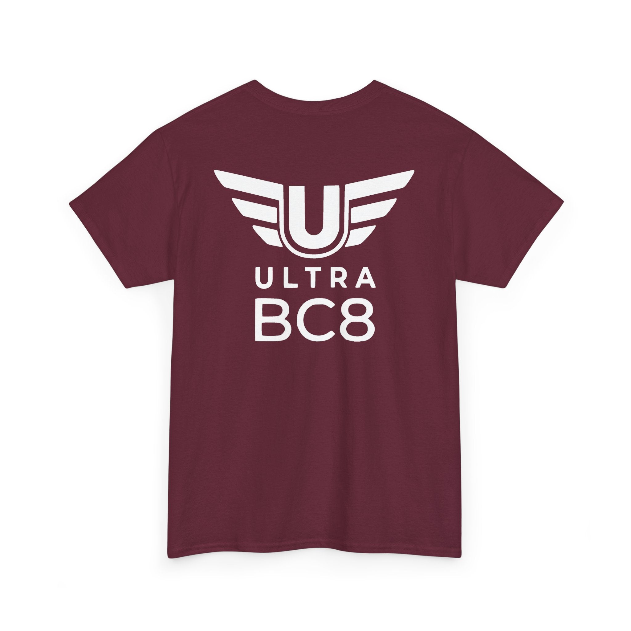 SW_Ultra BC8 Logo Tee - Front and Back Print - White Font - 100% Cotton