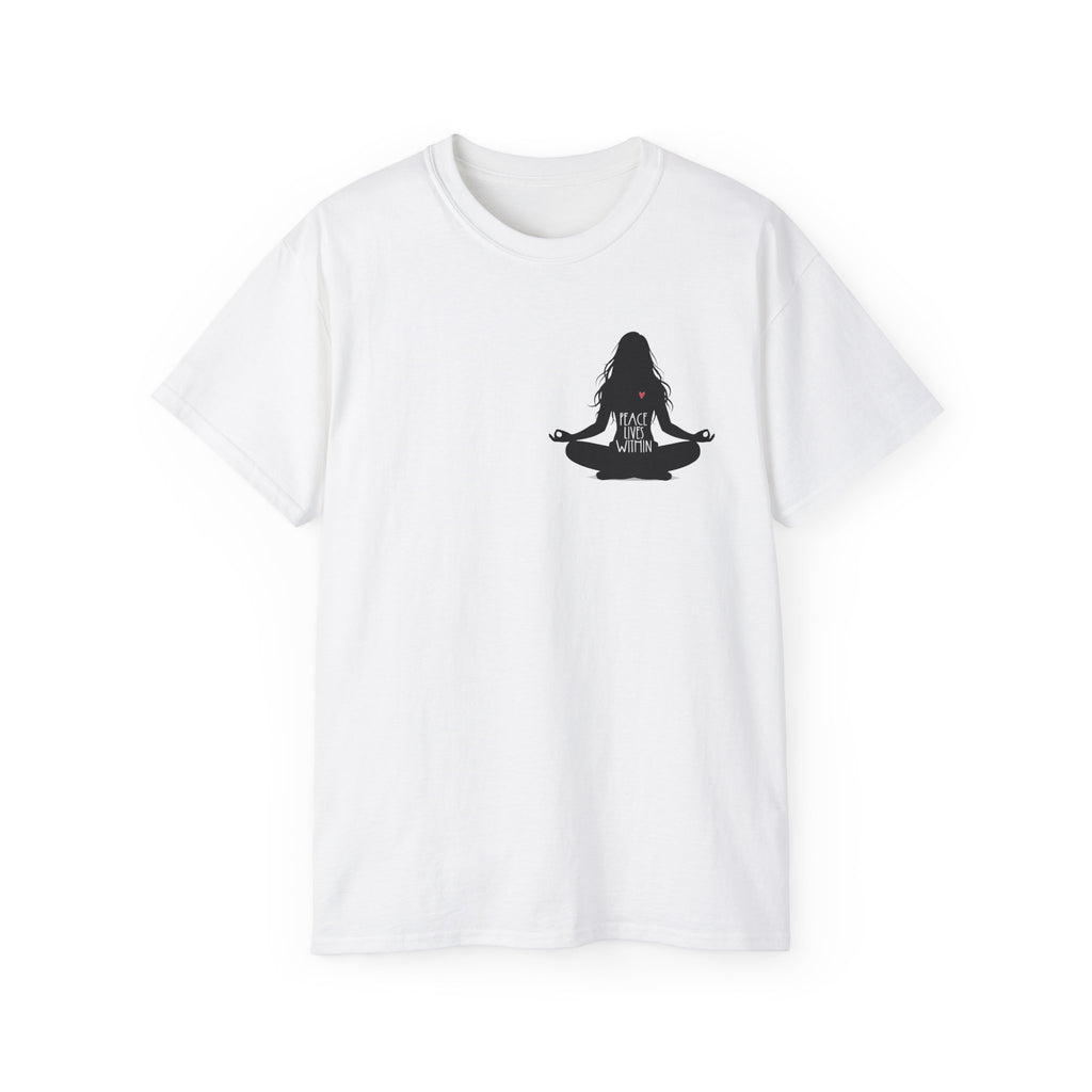 Peace Lives Within - Meditation T-Shirt - Yoga & Mindfulness Tee - Silhouette Design Series