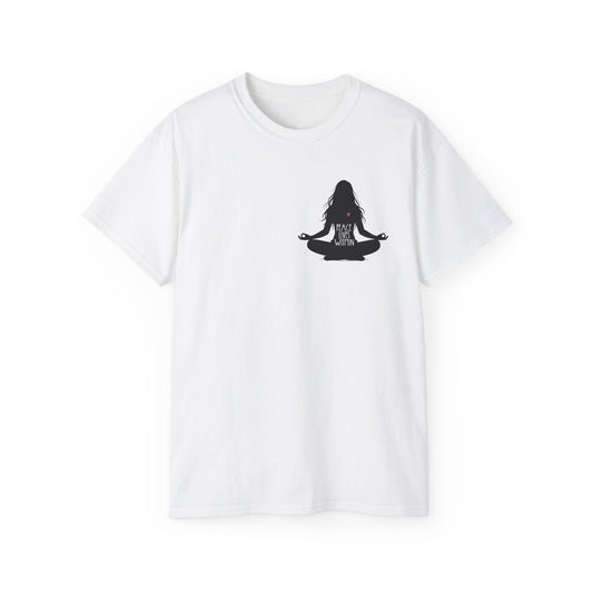 Peace Lives Within - Meditation T-Shirt - Yoga & Mindfulness Tee - Silhouette Design Series