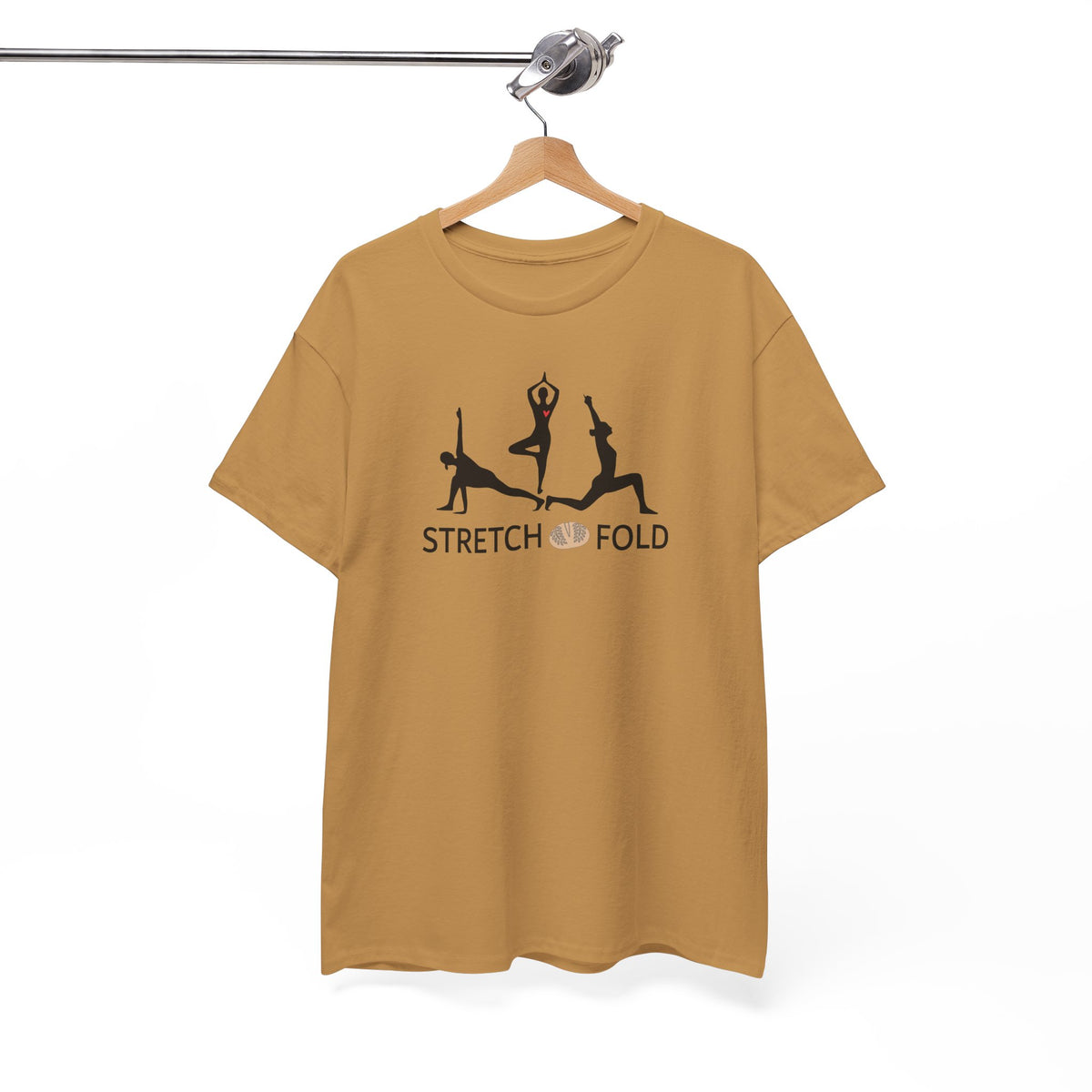 Yoga Pose Silhouettes Stretch and Fold Tee - Pilates Fitness for Sourdough Bakers and more! Silhouette Design Series