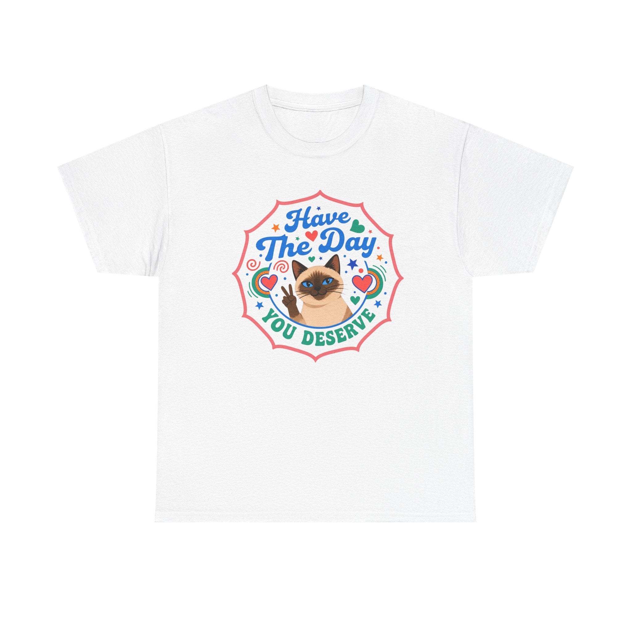 Have The Day You Deserve - Vintage Cat Tee (Good Vibes) - Fun Attire