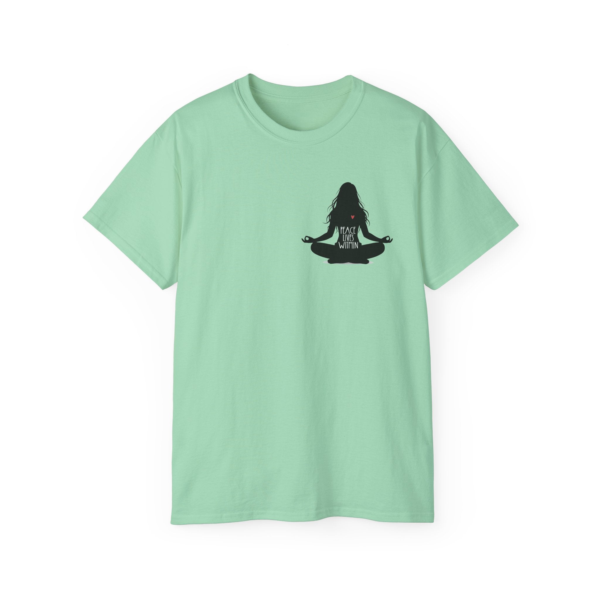 Peace Lives Within - Meditation T-Shirt - Yoga & Mindfulness Tee - Silhouette Design Series