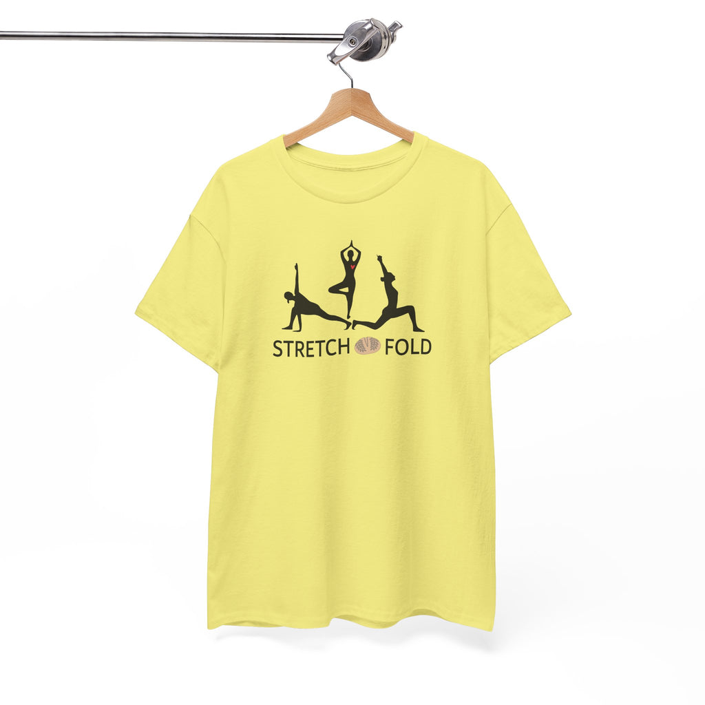 Yoga Pose Silhouettes Stretch and Fold Tee - Pilates Fitness for Sourdough Bakers and more! Silhouette Design Series