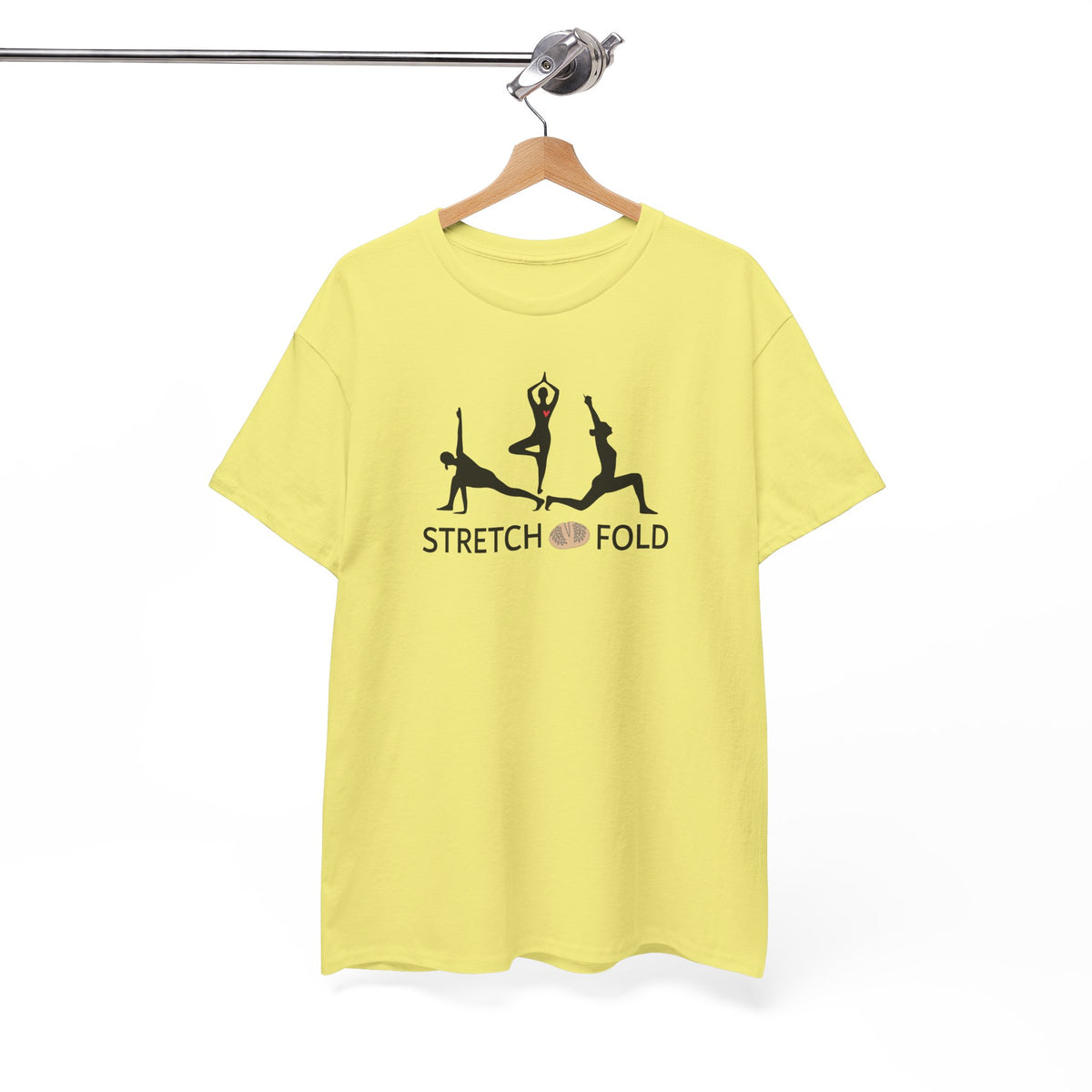 Yoga Pose Silhouettes Stretch and Fold Tee - Pilates Fitness for Sourdough Bakers and more! Silhouette Design Series