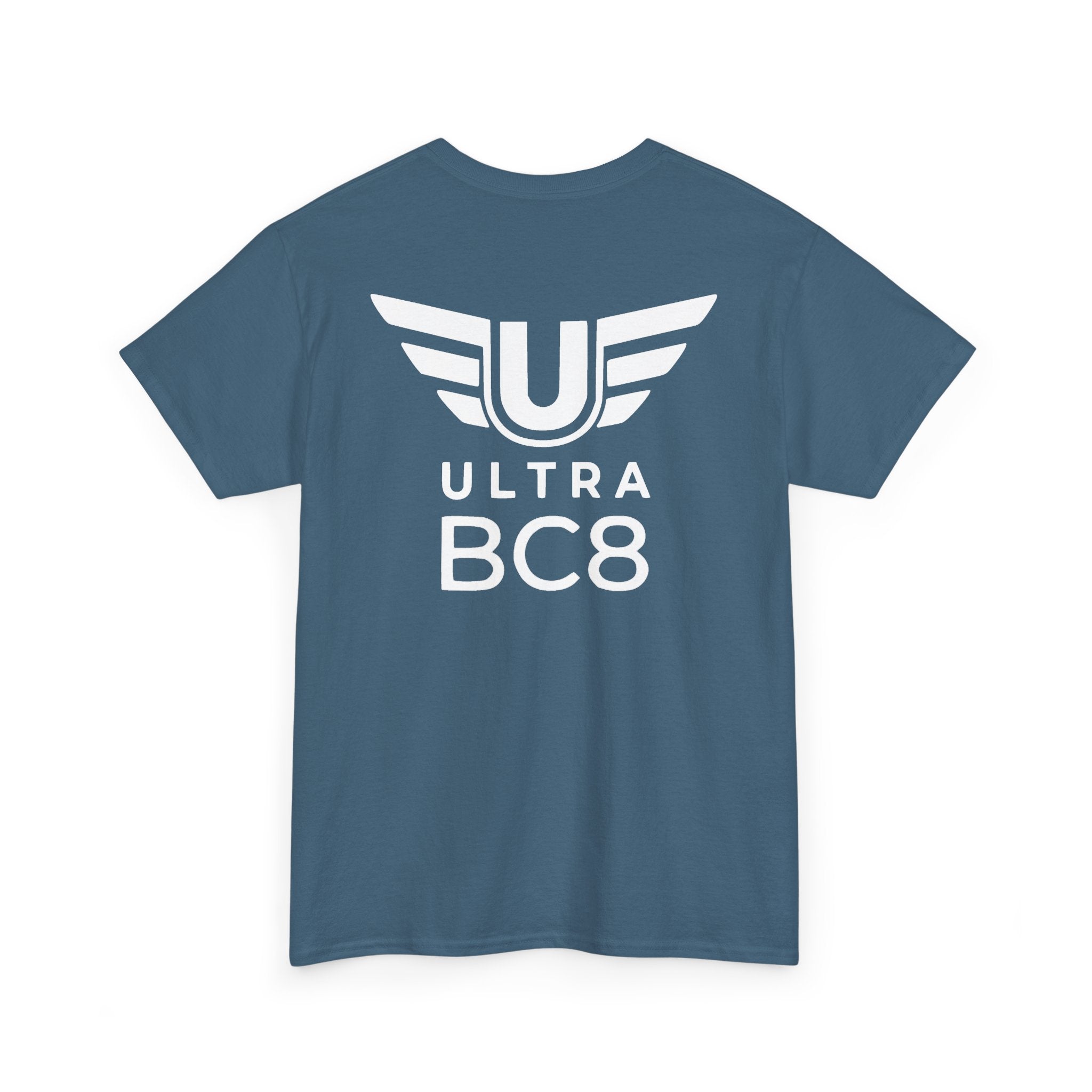 SW_Ultra BC8 Logo Tee - Front and Back Print - White Font - 100% Cotton