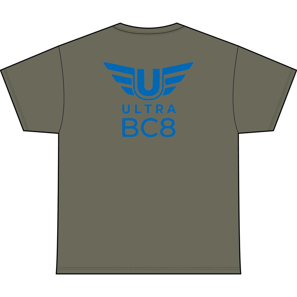 SW_Ultra BC8 Logo Performance Tee — Front & Back Design - Blue Font