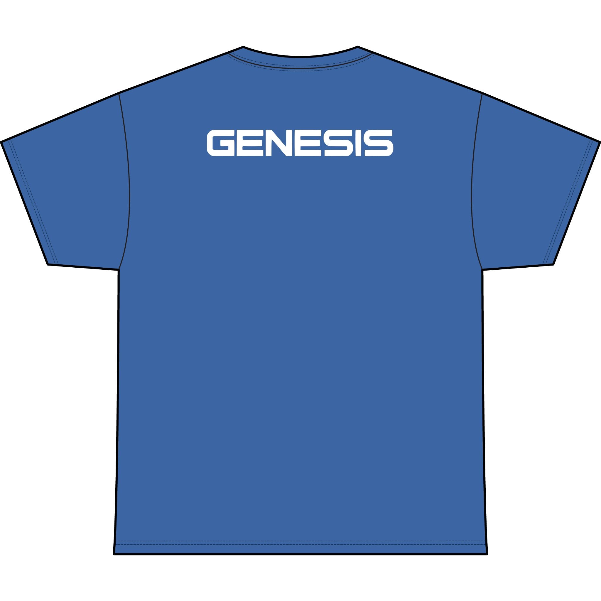 SW_Genesis Logo Performance Tee — Front & Back Design White Font