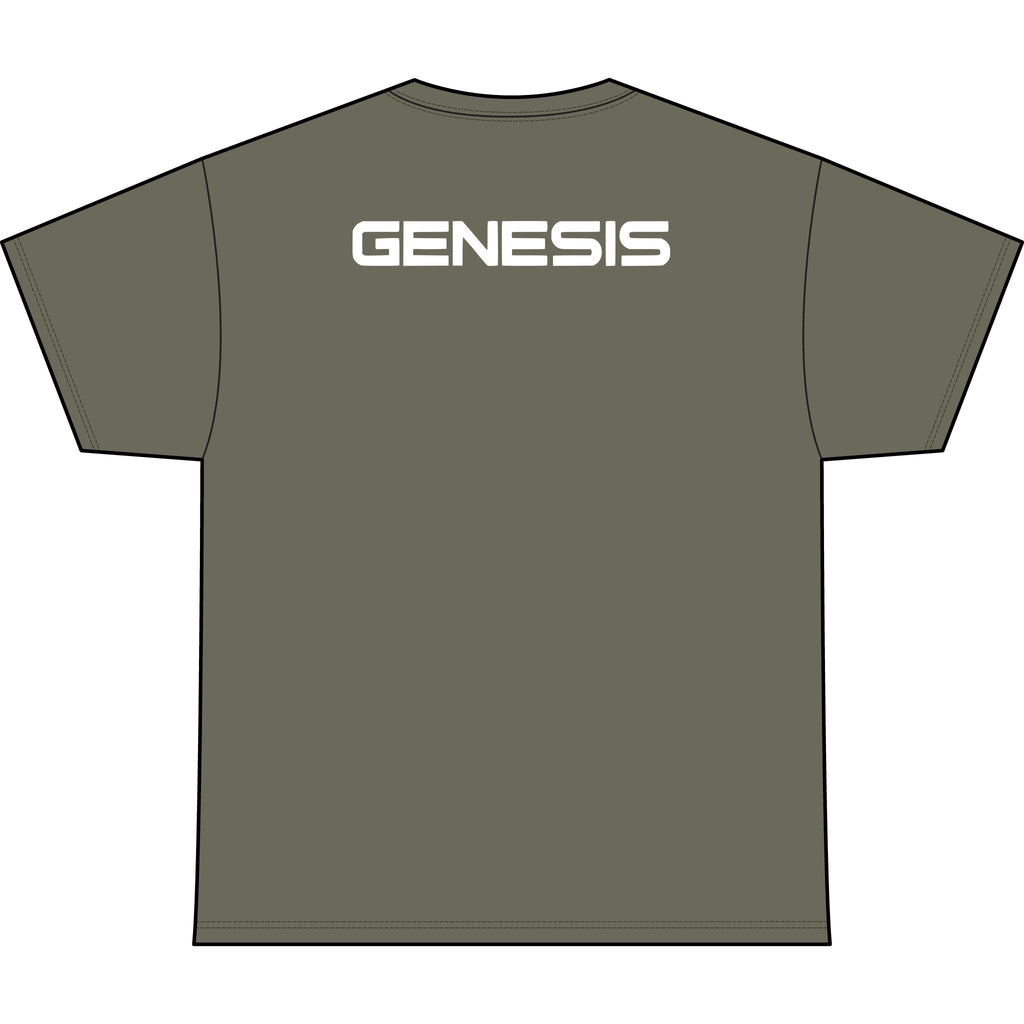SW_Genesis Logo Performance Tee — Front & Back Design White Font
