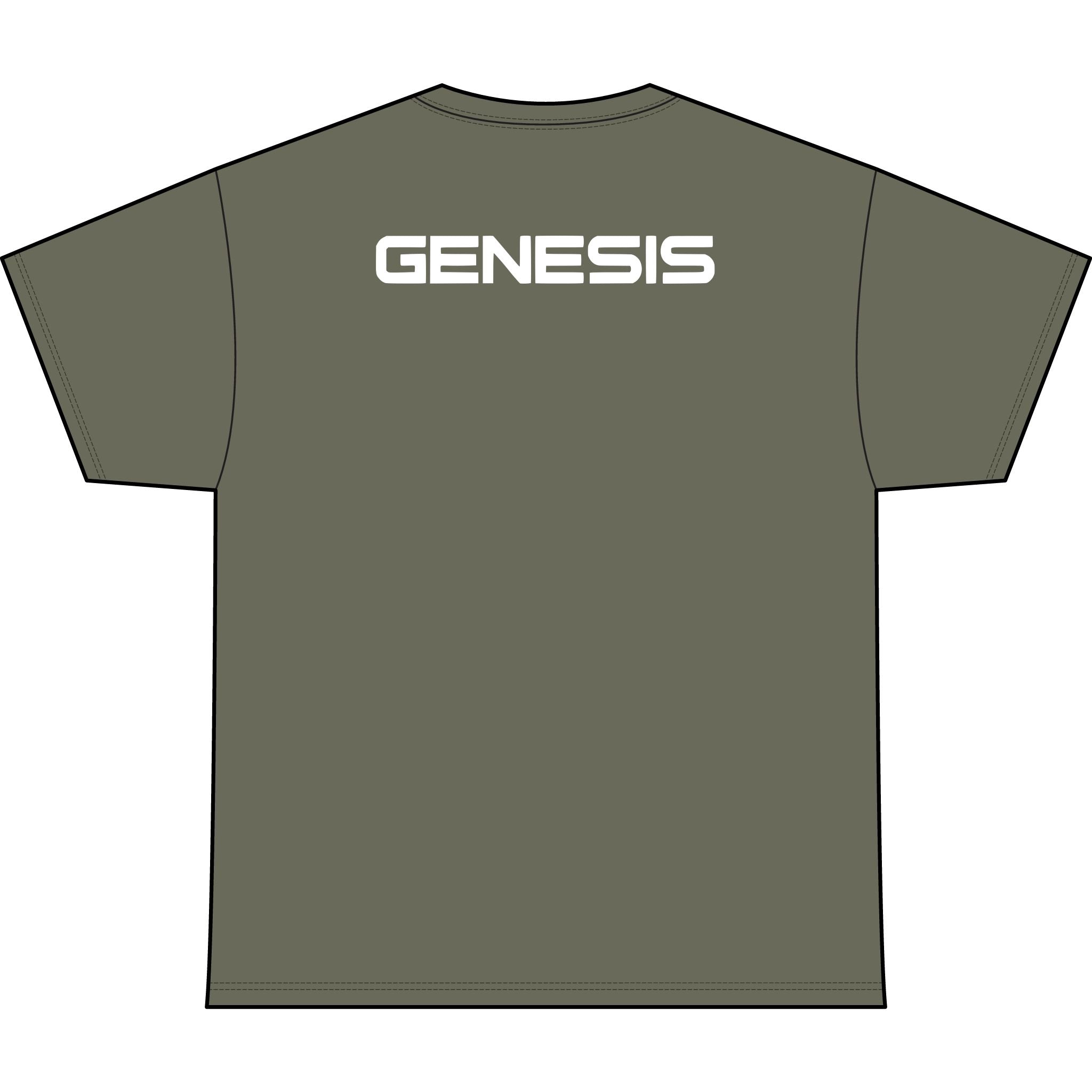 SW_Genesis Logo Performance Tee — Front & Back Design White Font