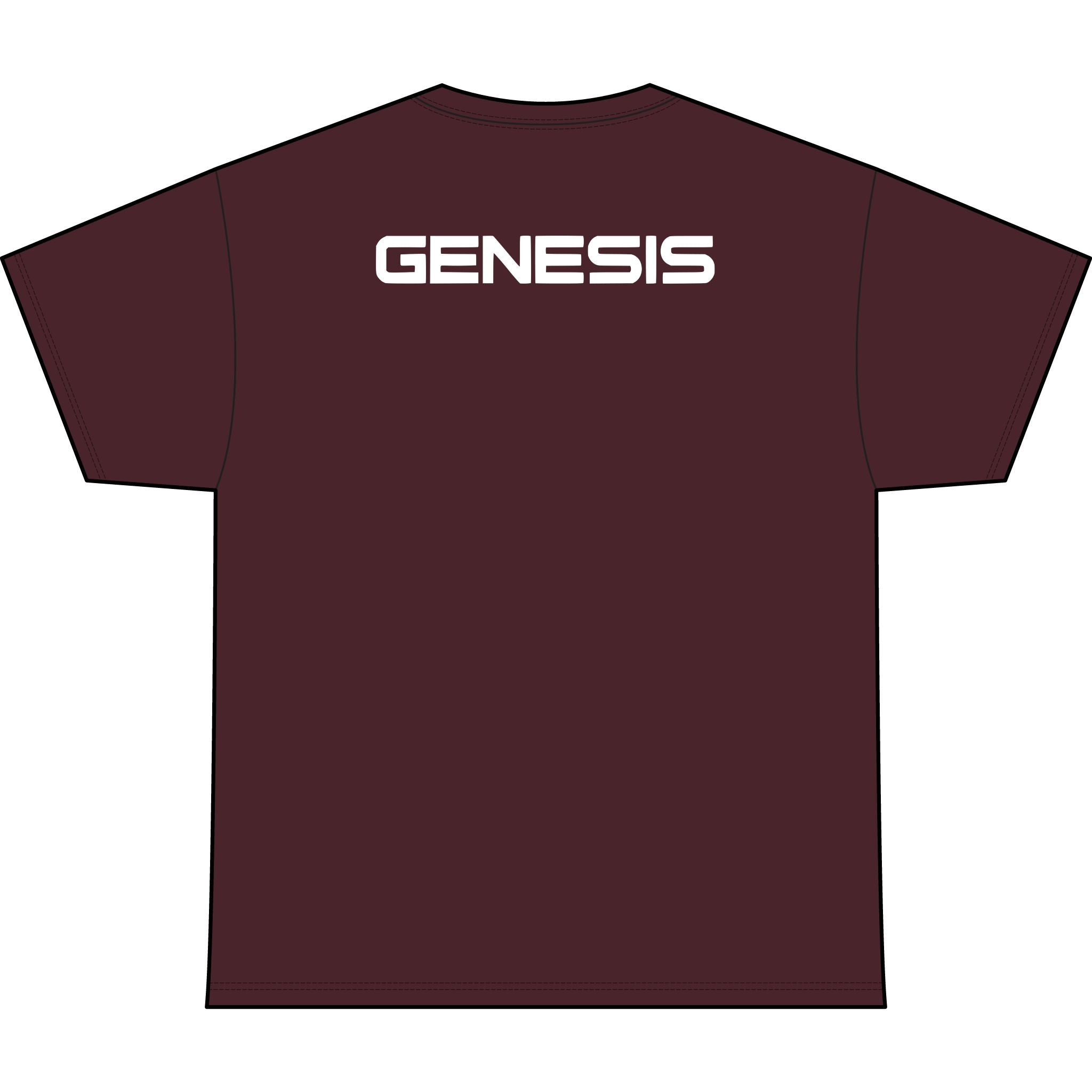 SW_Genesis Logo Performance Tee — Front & Back Design White Font