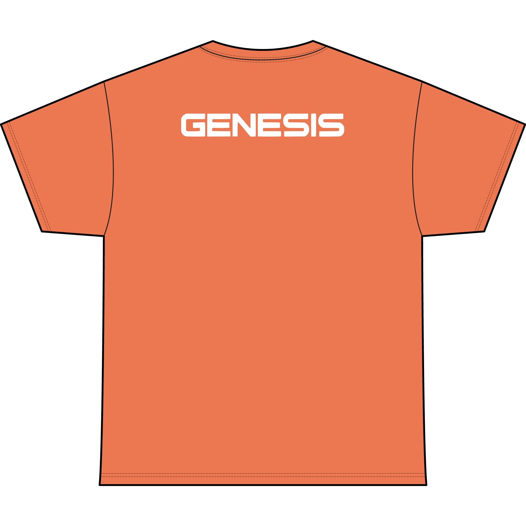 SW_Genesis Logo Performance Tee — Front & Back Design White Font