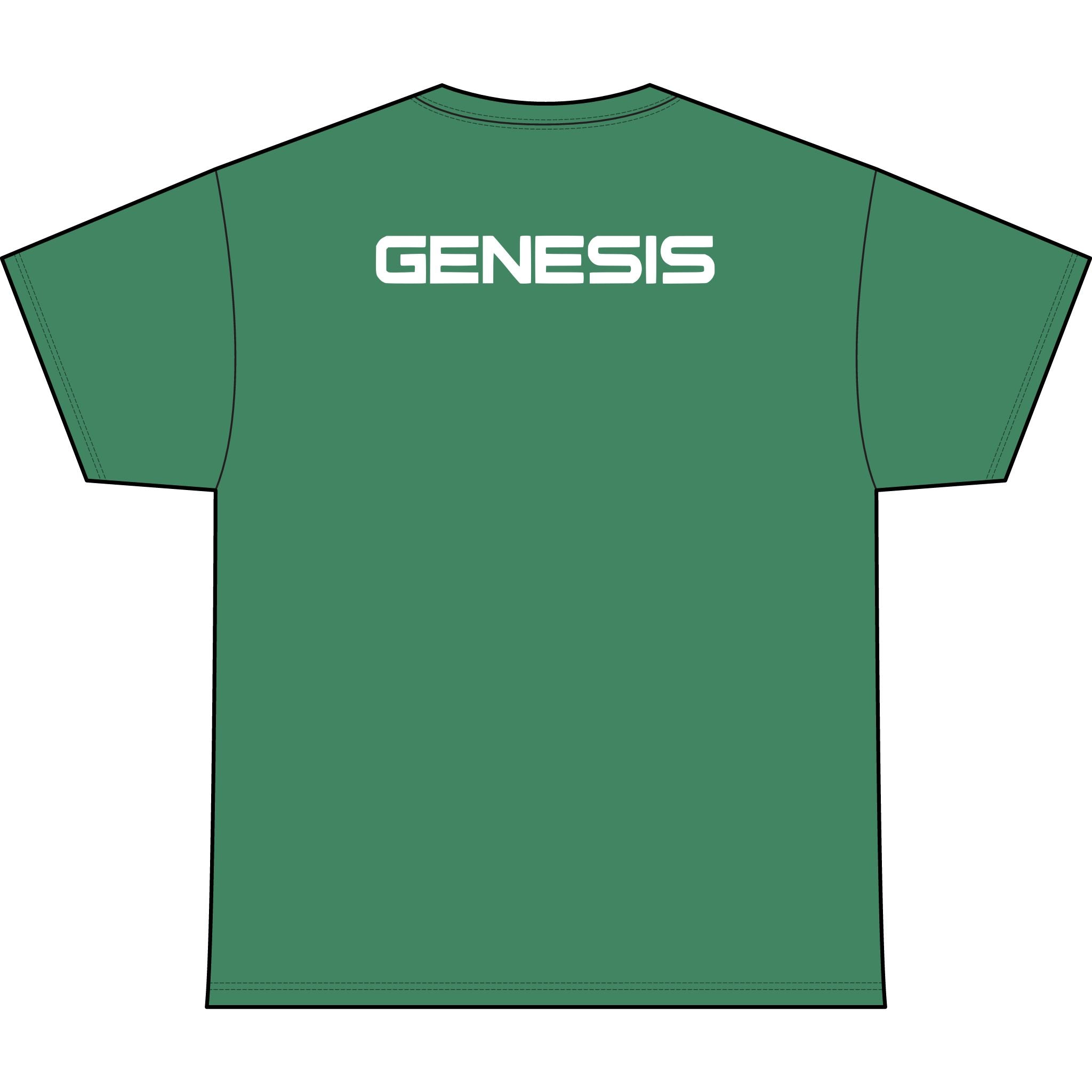 SW_Genesis Logo Performance Tee — Front & Back Design White Font