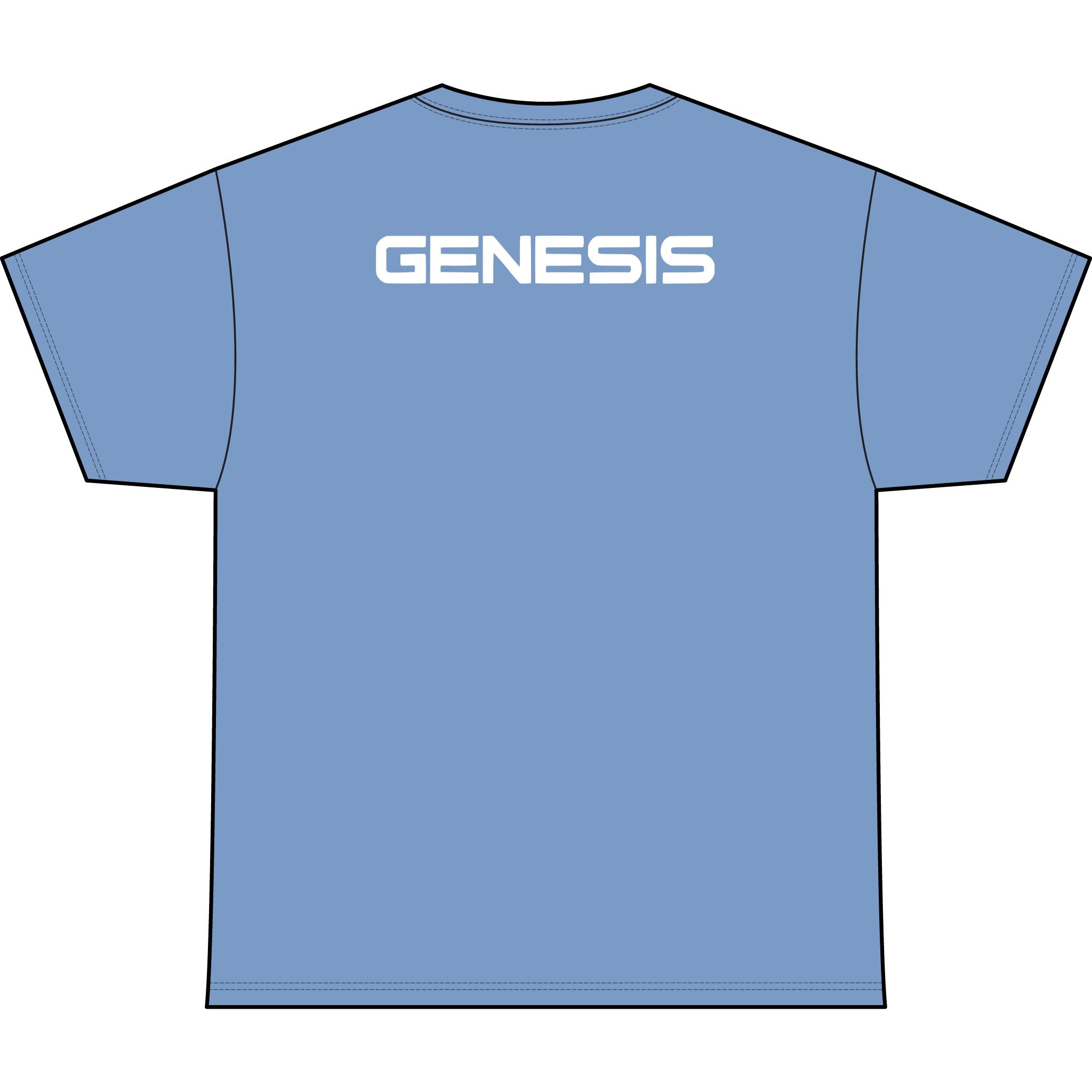SW_Genesis Logo Performance Tee — Front & Back Design White Font