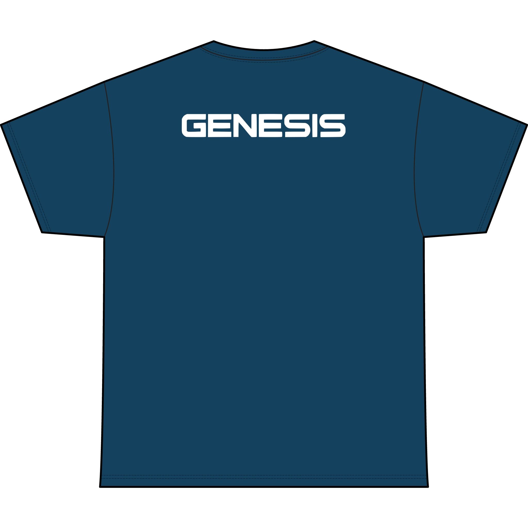 SW_Genesis Logo Performance Tee — Front & Back Design White Font