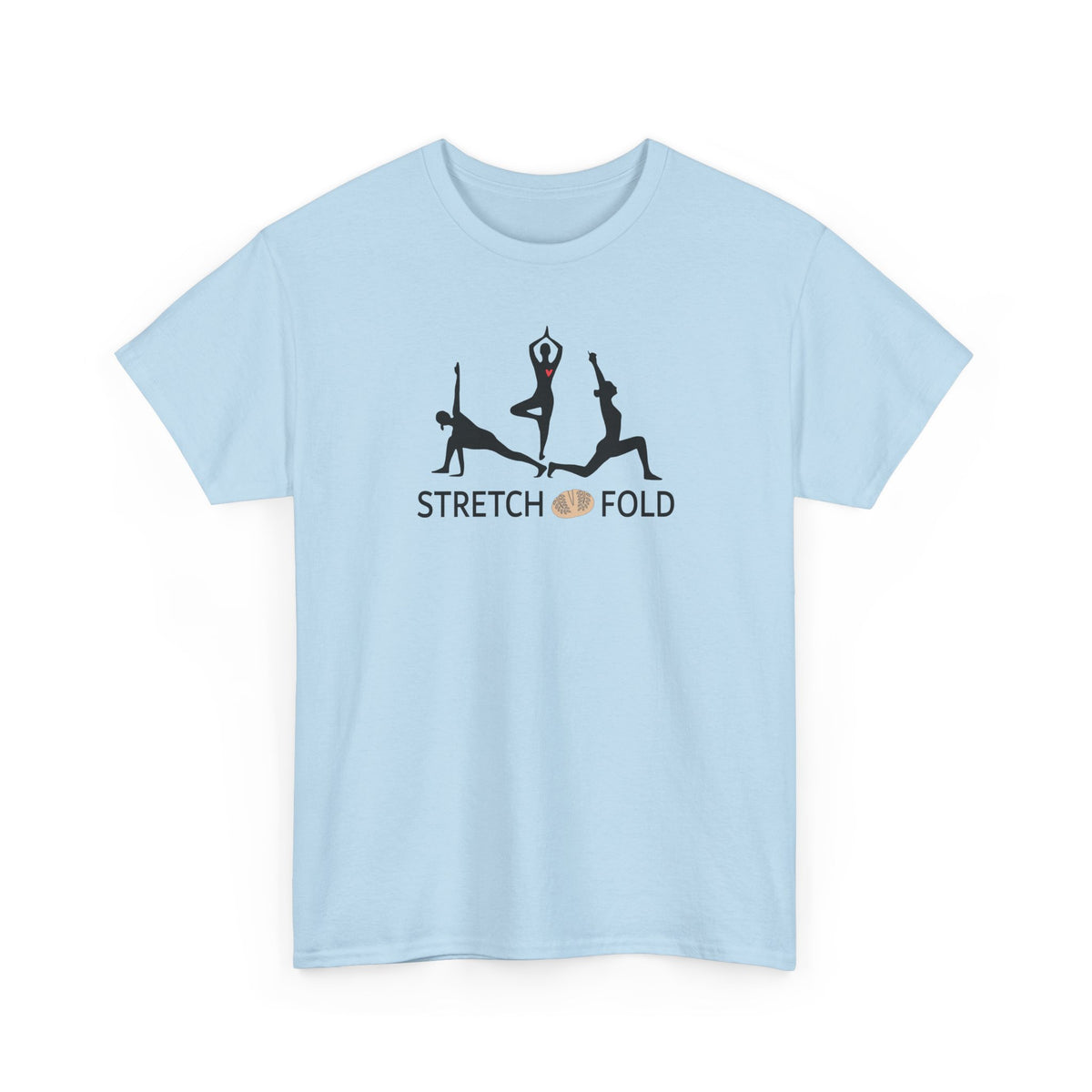 Yoga Pose Silhouettes Stretch and Fold Tee - Pilates Fitness for Sourdough Bakers and more! Silhouette Design Series