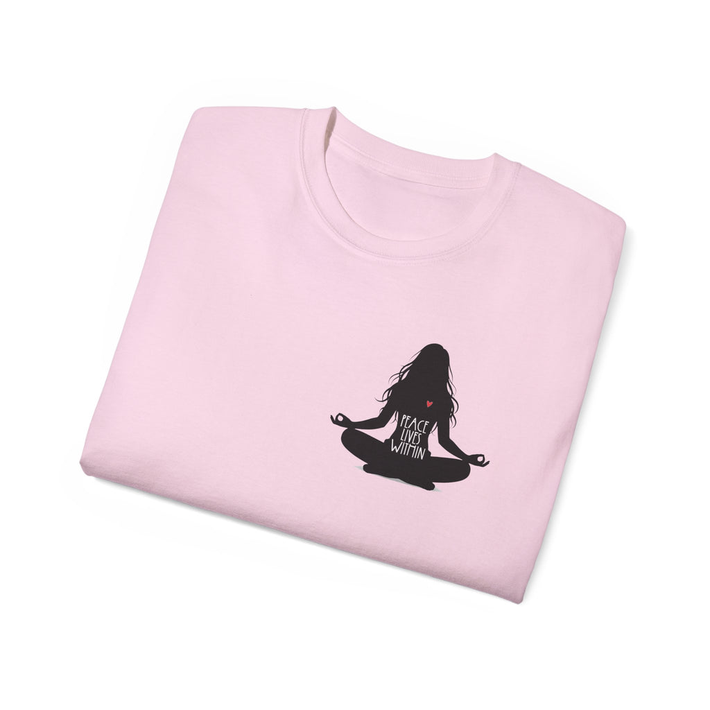 Peace Lives Within - Meditation T-Shirt - Yoga & Mindfulness Tee - Silhouette Design Series