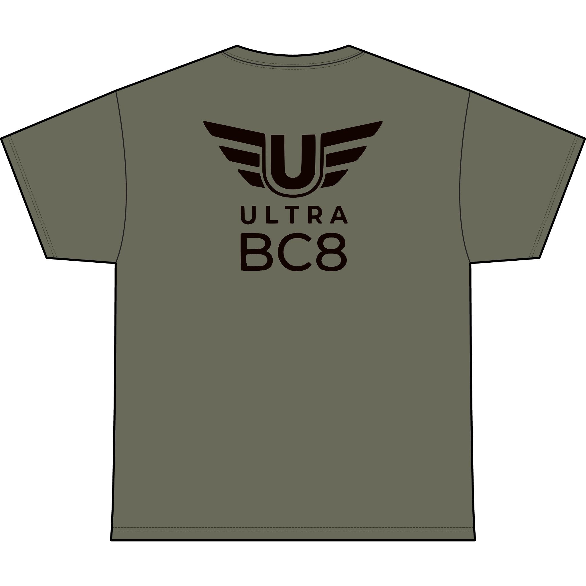 SW_Ultra BC8 Logo Performance Tee — Front & Back Design - Black Font