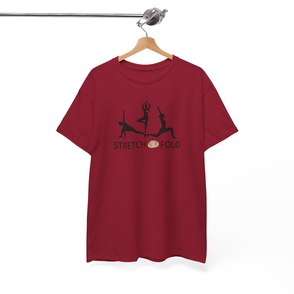 Yoga Pose Silhouettes Stretch and Fold Tee - Pilates Fitness for Sourdough Bakers and more! Silhouette Design Series