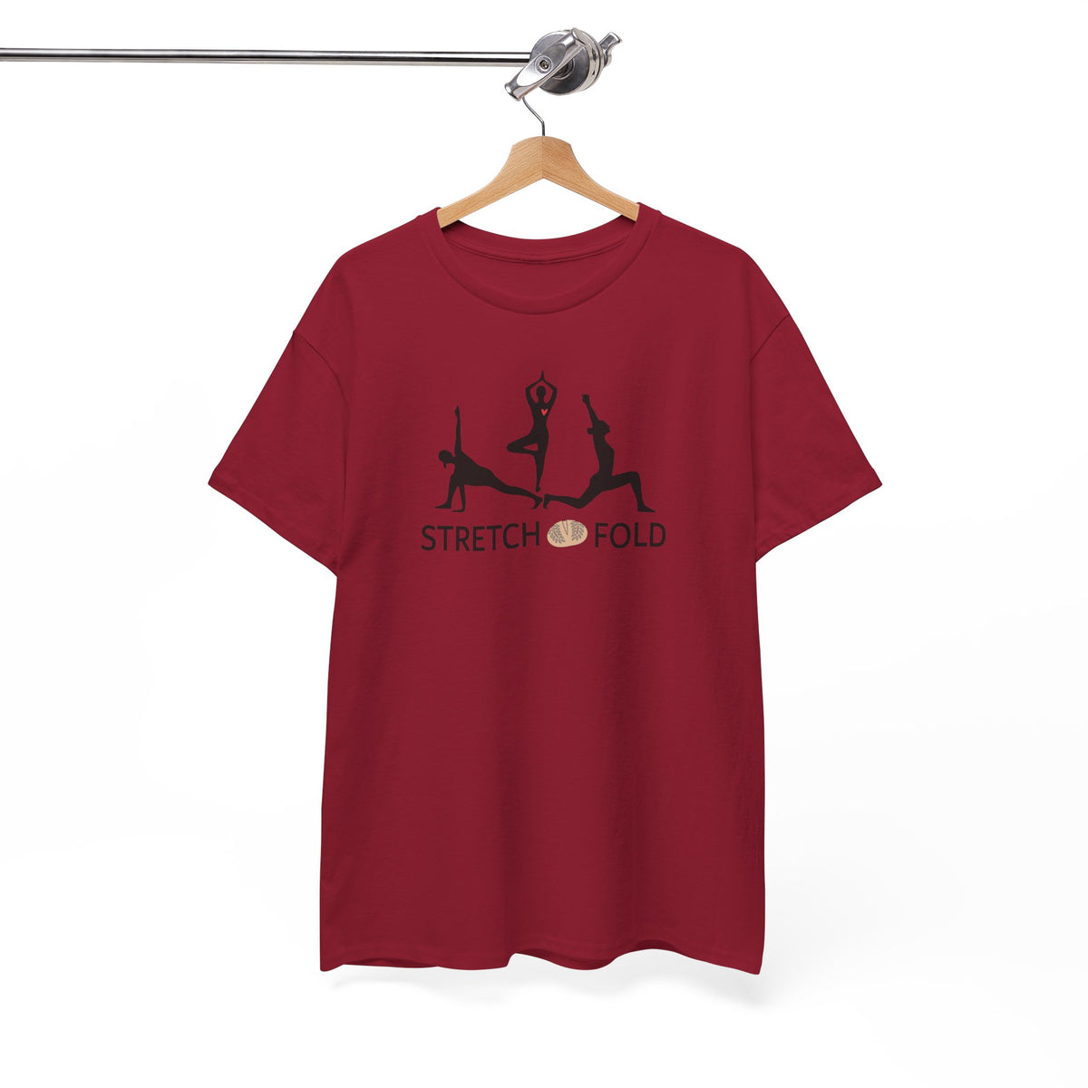 Yoga Pose Silhouettes Stretch and Fold Tee - Pilates Fitness for Sourdough Bakers and more! Silhouette Design Series
