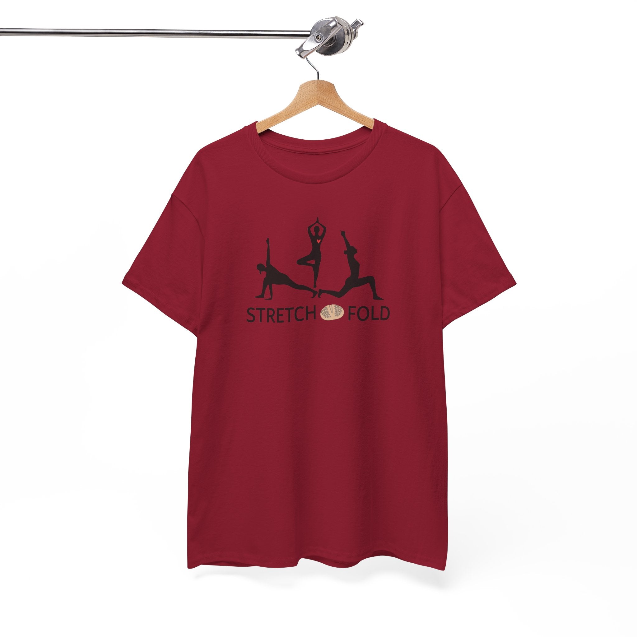 Yoga Pose Silhouettes Stretch and Fold Tee - Pilates Fitness for Sourdough Bakers and more! Silhouette Design Series