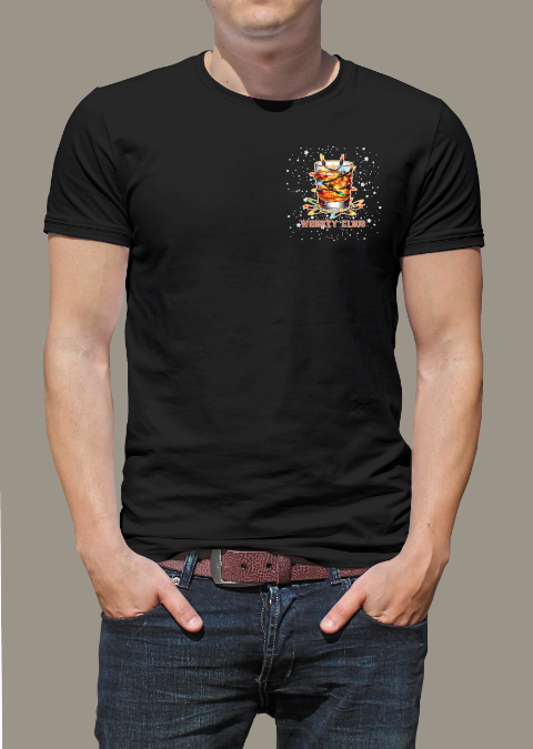 Festive Whiskey Claus Tee, Holiday T-Shirt, Christmas Graphic Shirt, Party Apparel, Whiskey Lover Gift, Perfect Whiskey Tasting Attire
