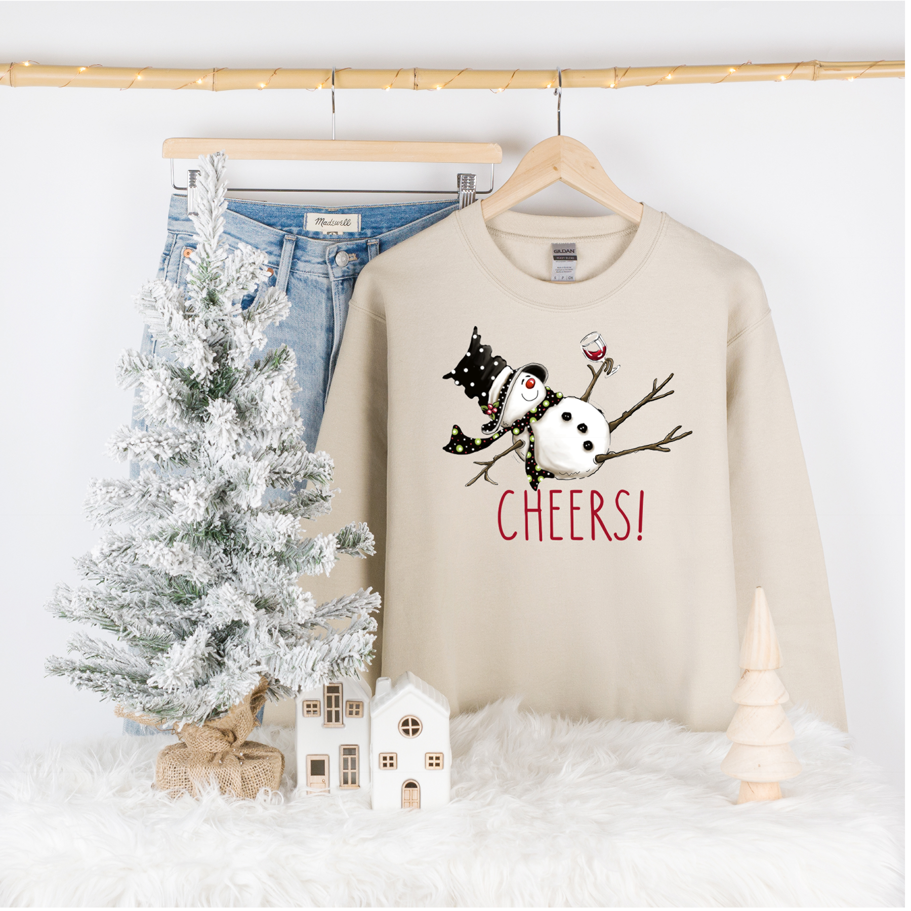 Holiday Wear Tipsy Snowman Sweatshirt, Christmas Fun, Winter Apparel, Festive Top, Funny Xmas Sweatshirt, Cheers!