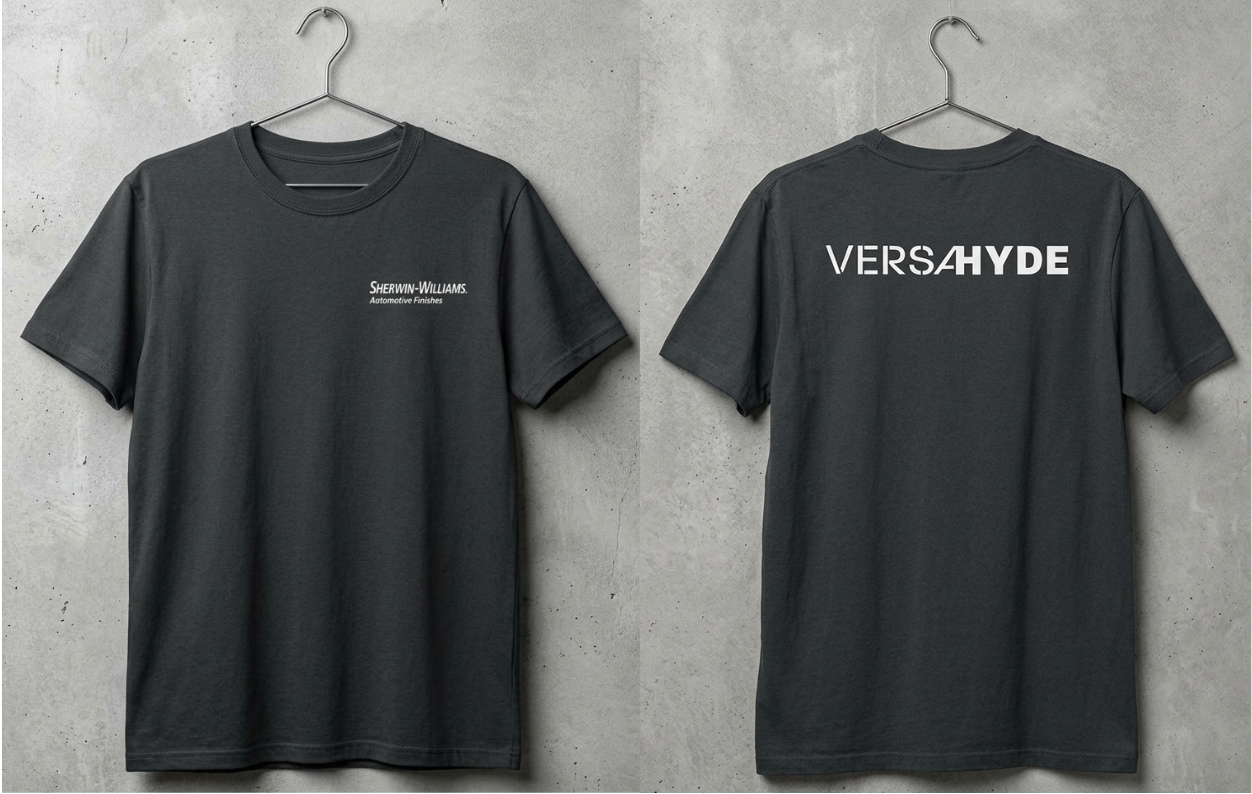 Sherwin Williams and VersaHyde Logo Performance Tee — Front & Back Design