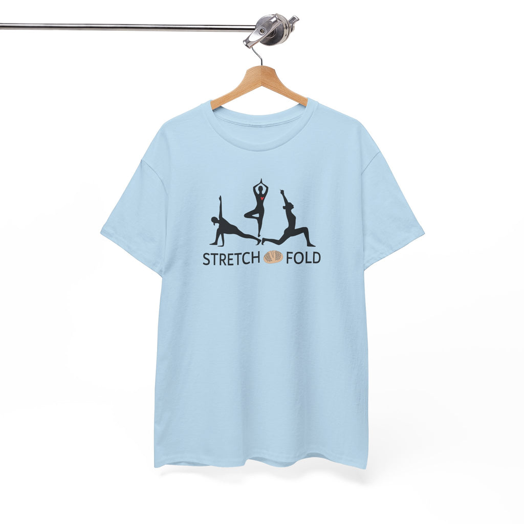 Yoga Pose Silhouettes Stretch and Fold Tee - Pilates Fitness for Sourdough Bakers and more! Silhouette Design Series