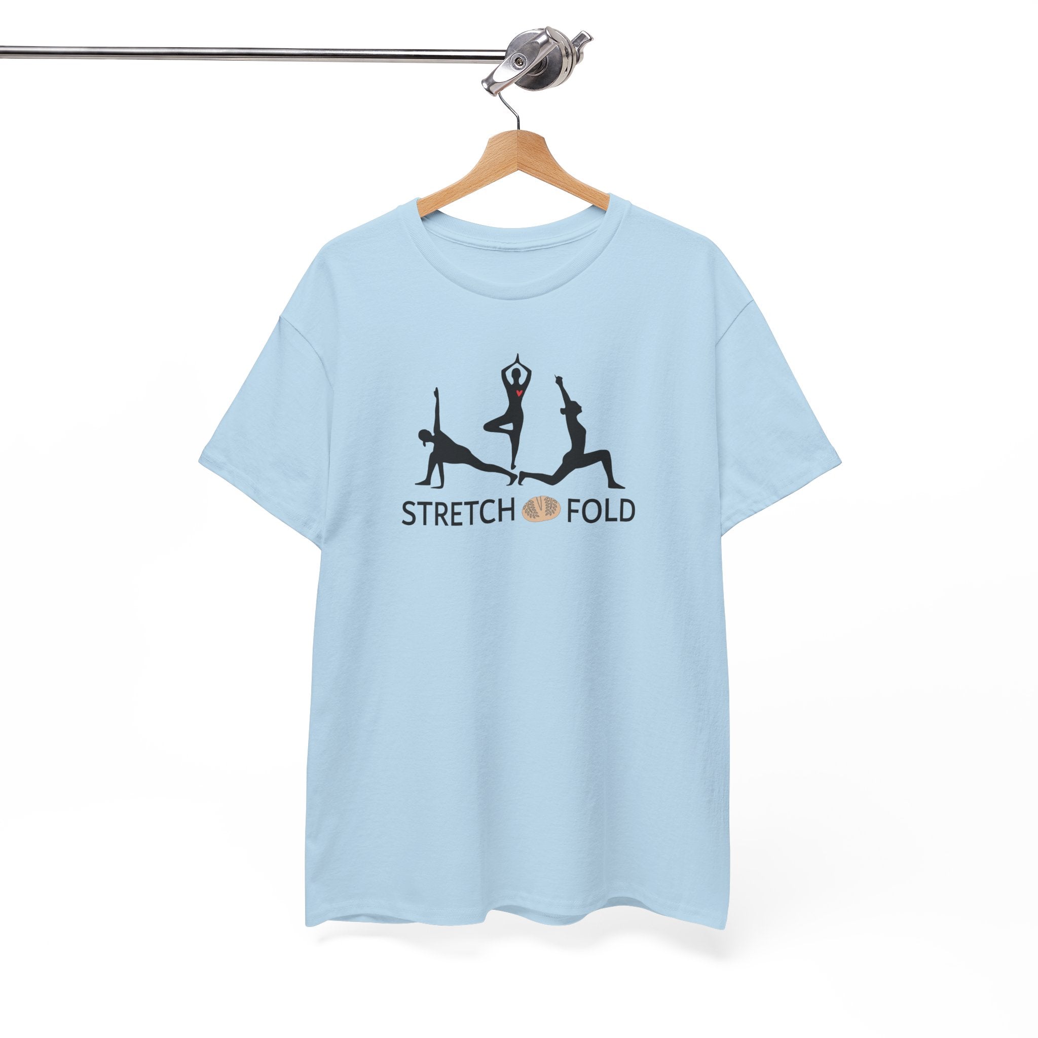 Yoga Pose Silhouettes Stretch and Fold Tee - Pilates Fitness for Sourdough Bakers and more! Silhouette Design Series