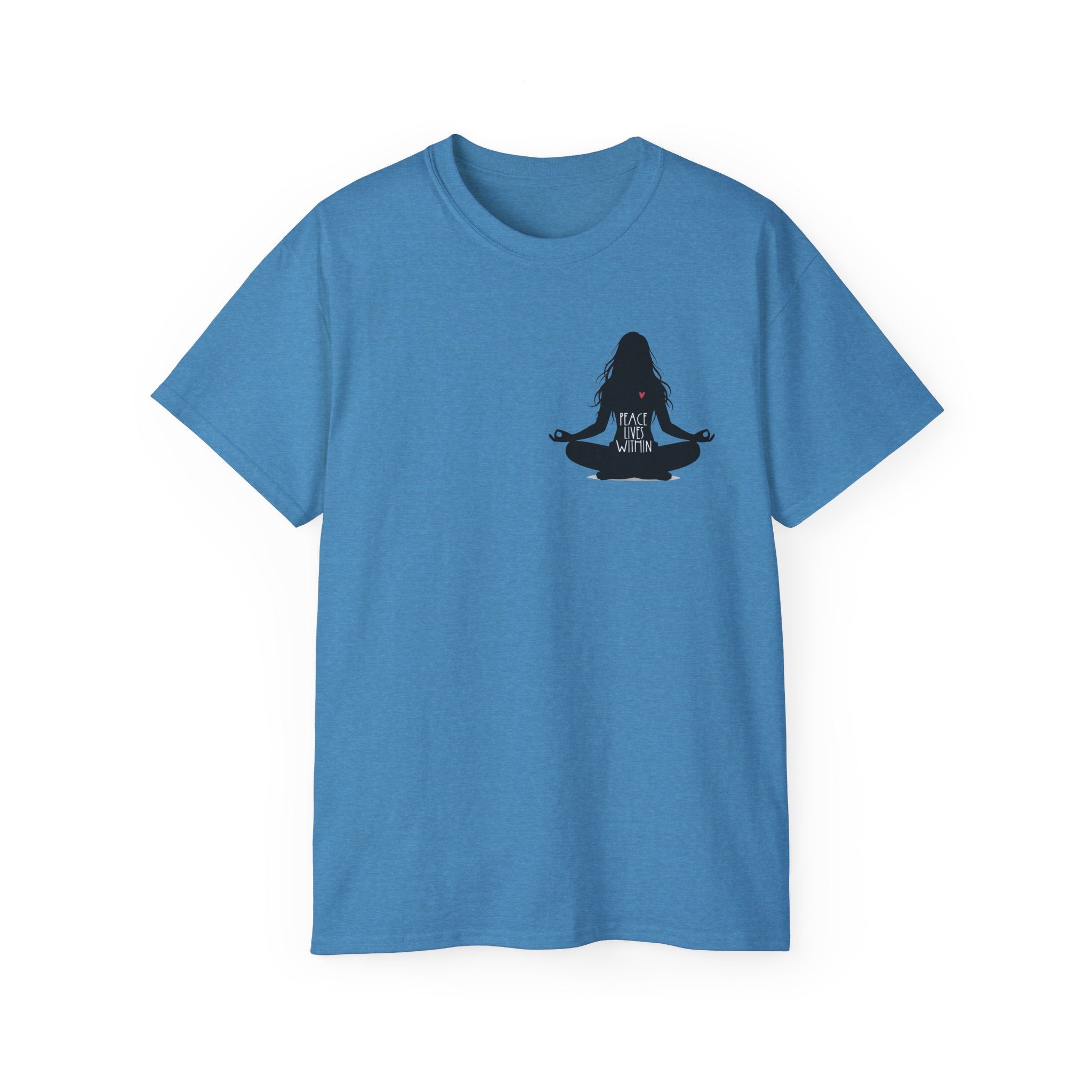 Peace Lives Within - Meditation T-Shirt - Yoga & Mindfulness Tee - Silhouette Design Series