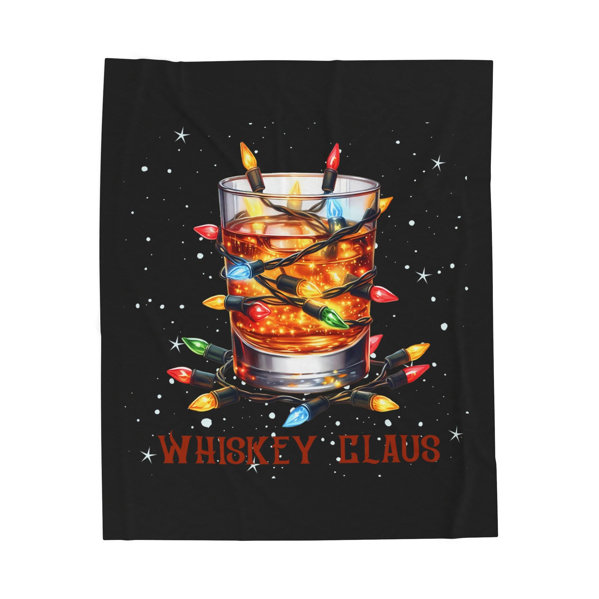 Whiskey Claus Plush Blanket | Cozy for the Holiday, Funny Gift for Whiskey Lovers, Winter Essentials, Festive Throw Blanket, Christmas Theme