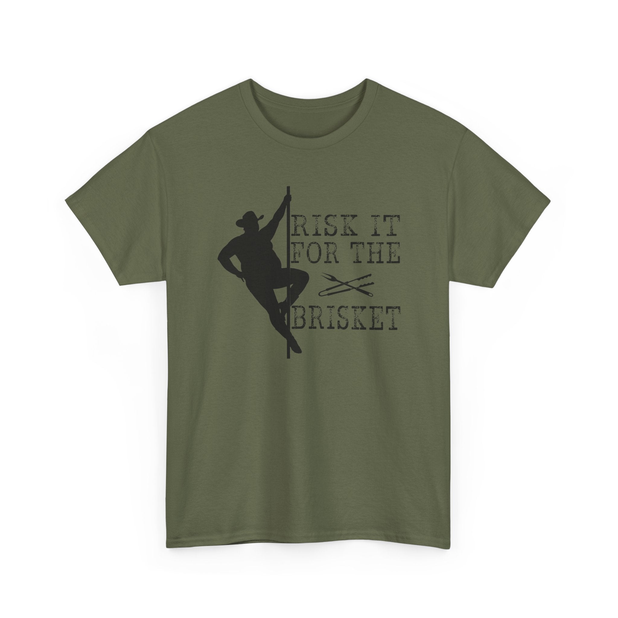Risk It For The Brisket T-Shirt | BBQ Brisket Grill Shirt - Funny T-shirt - Great Gift