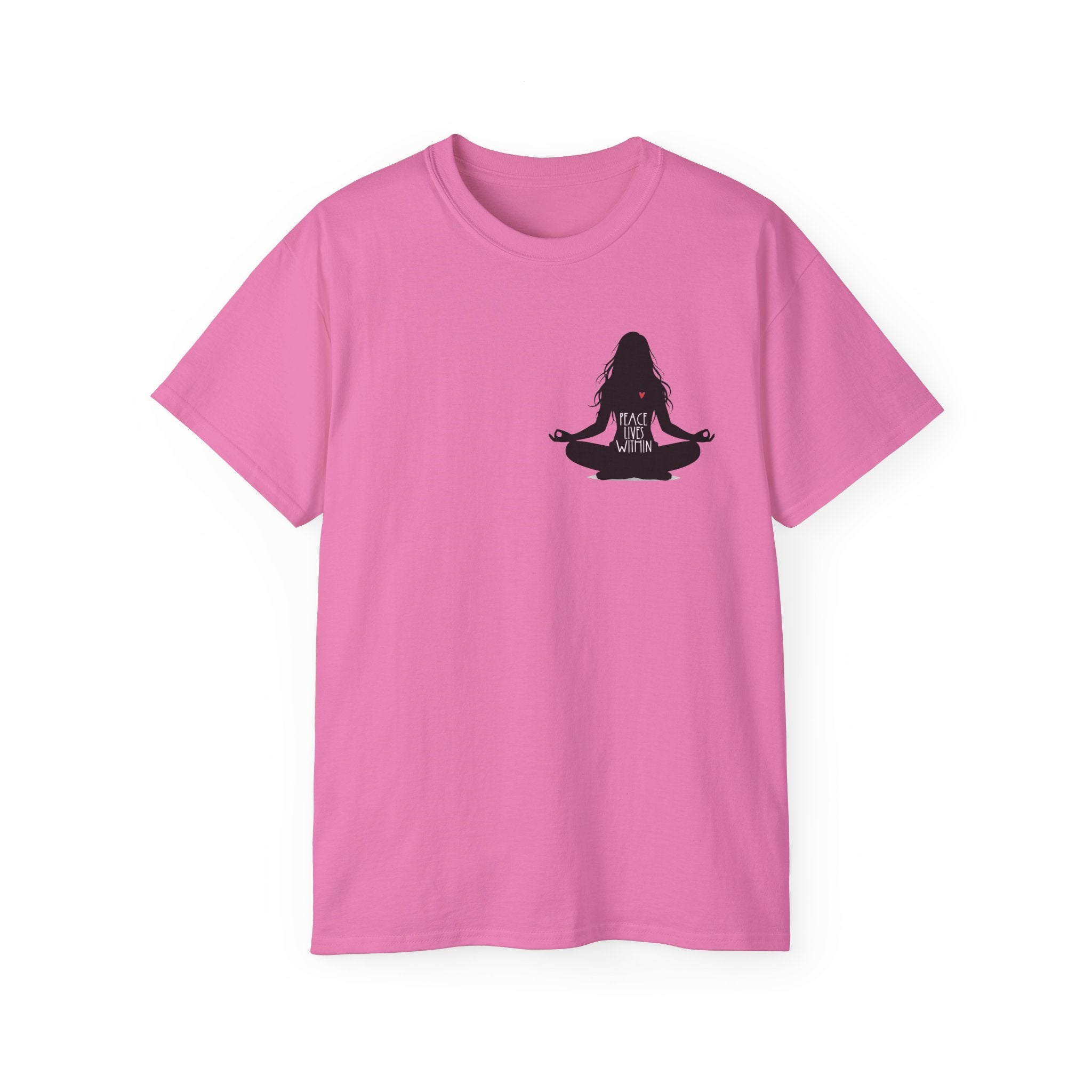 Peace Lives Within - Meditation T-Shirt - Yoga & Mindfulness Tee - Silhouette Design Series