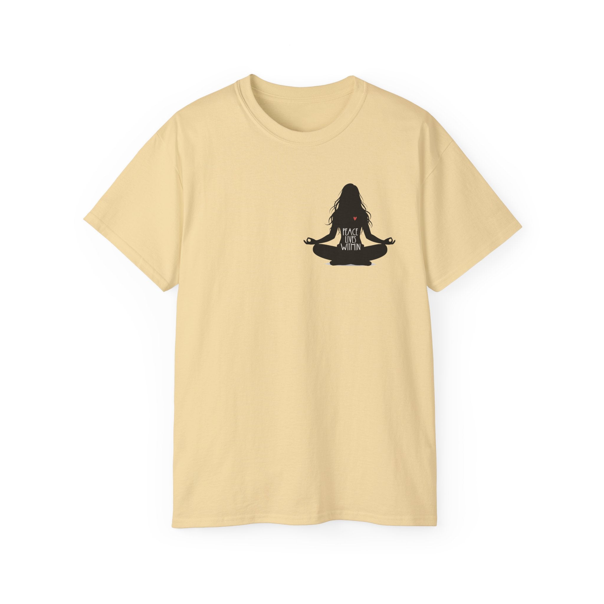 Peace Lives Within - Meditation T-Shirt - Yoga & Mindfulness Tee - Silhouette Design Series
