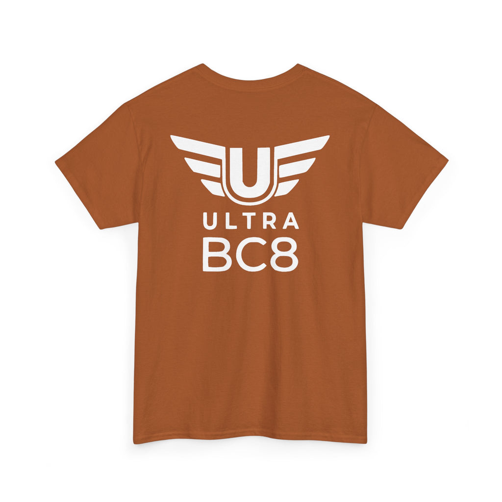 SW_Ultra BC8 Logo Tee - Front and Back Print - White Font - 100% Cotton