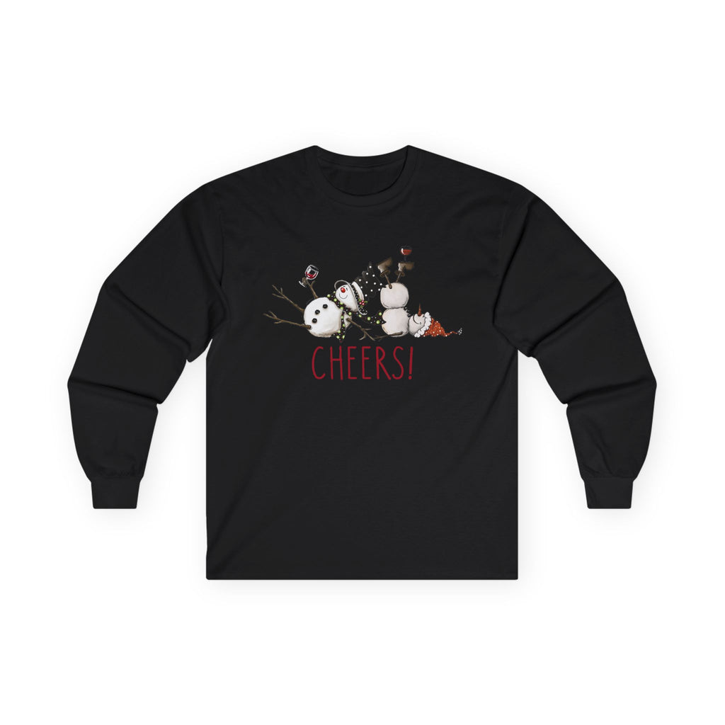Cheers to Tipsy Snowman BFFs! Perfect Long Sleeve T-shirt, Tee, Holiday Fun, Winter Wear, Christmas, Festive, Party Tops, Best Friends