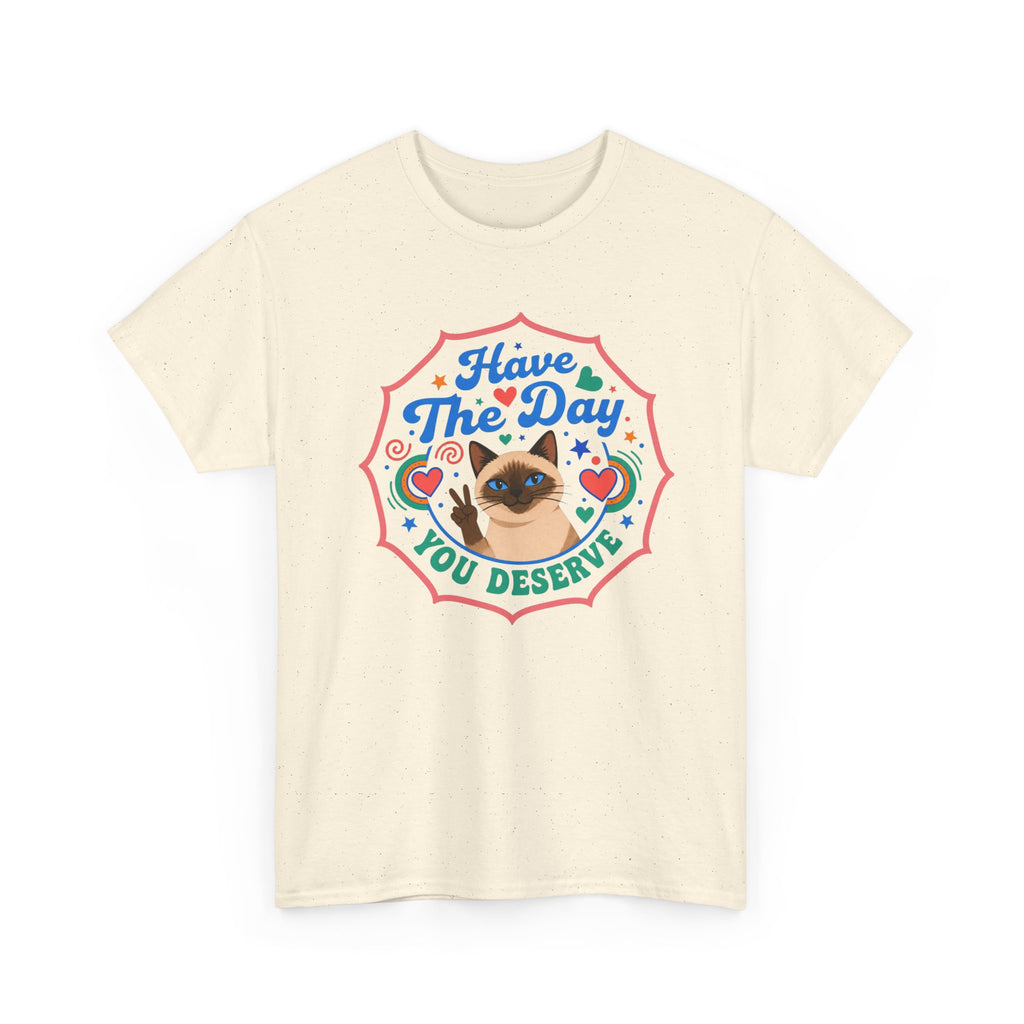 Have The Day You Deserve - Vintage Cat Tee (Good Vibes) - Fun Attire