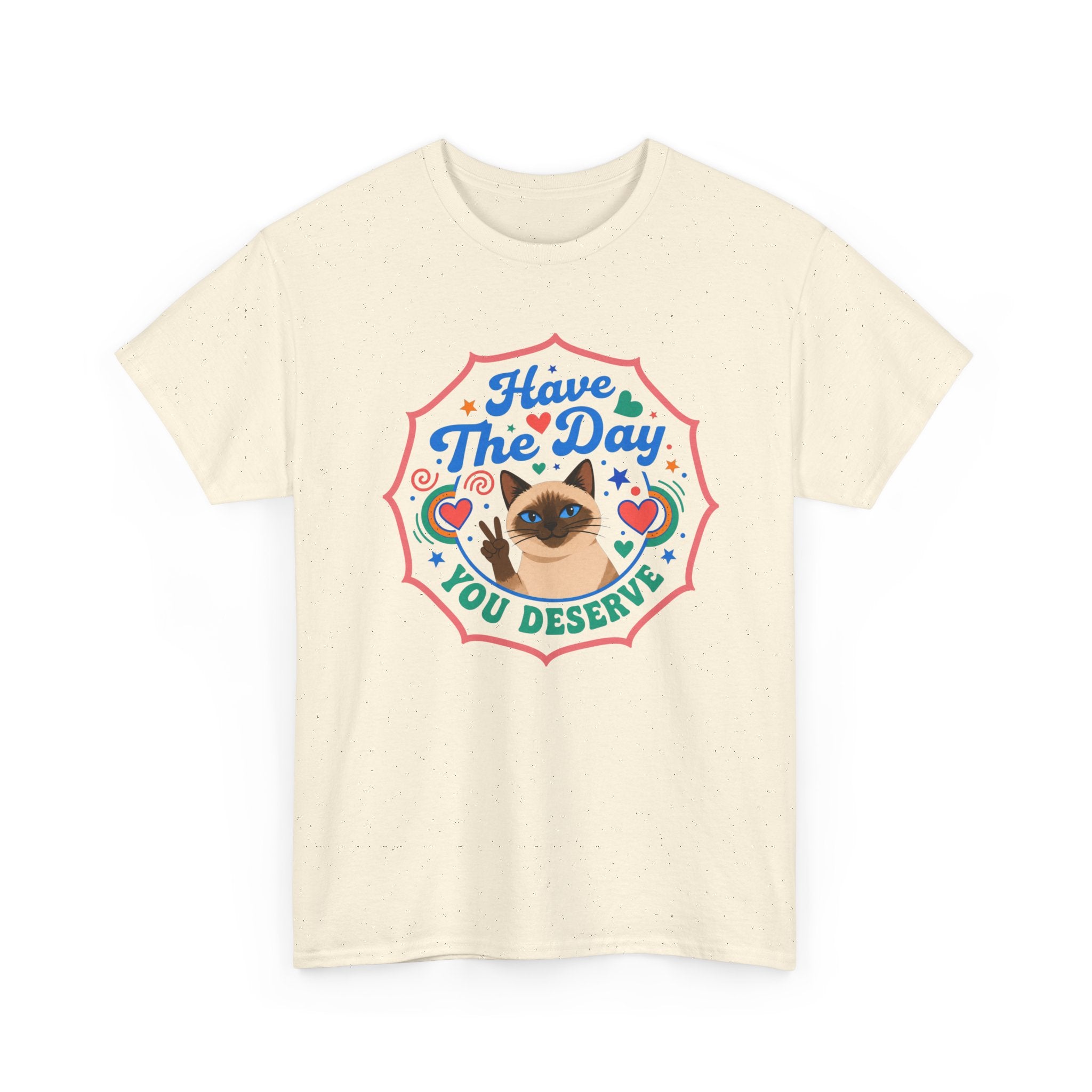 Have The Day You Deserve - Vintage Cat Tee (Good Vibes) - Fun Attire