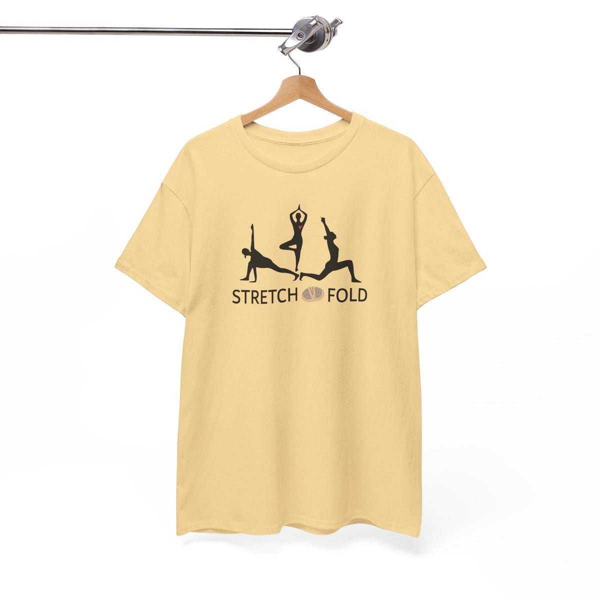 Yoga Pose Silhouettes Stretch and Fold Tee - Pilates Fitness for Sourdough Bakers and more! Silhouette Design Series