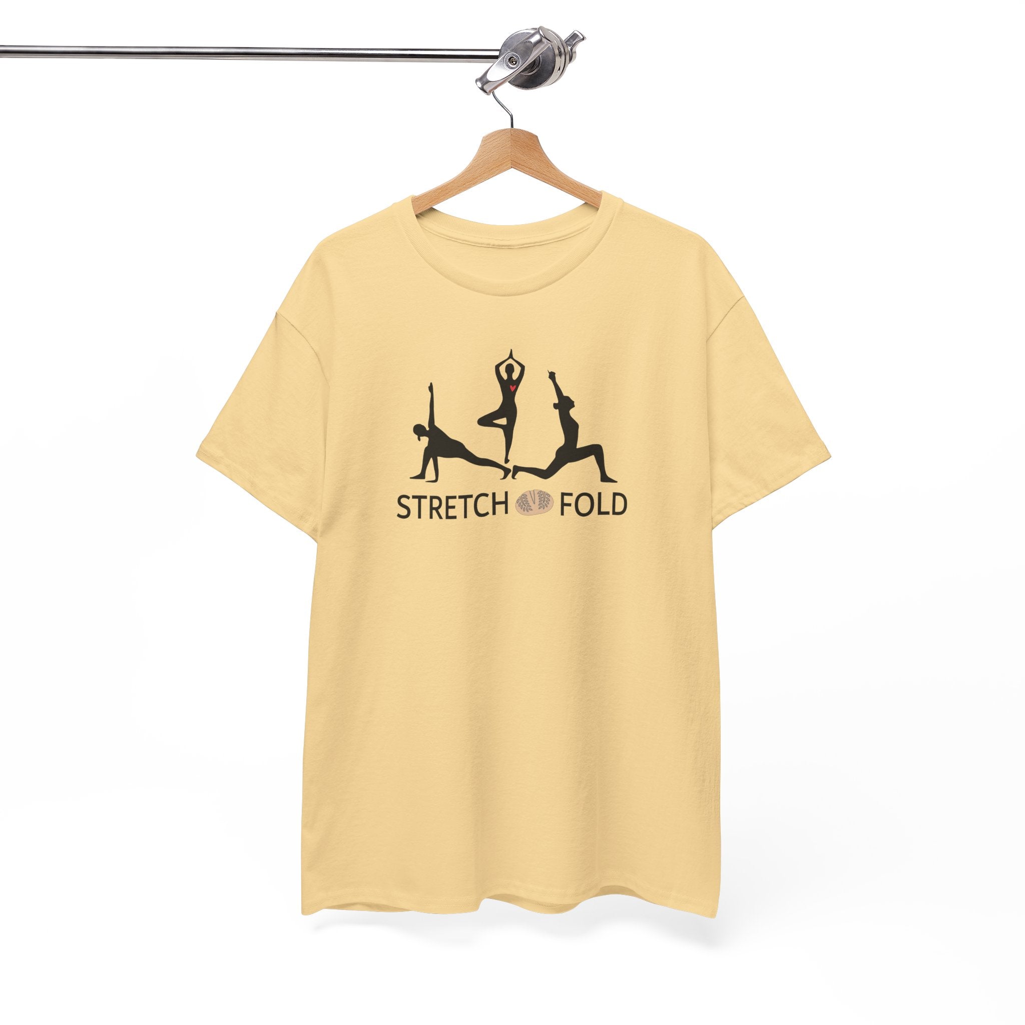 Yoga Pose Silhouettes Stretch and Fold Tee - Pilates Fitness for Sourdough Bakers and more! Silhouette Design Series