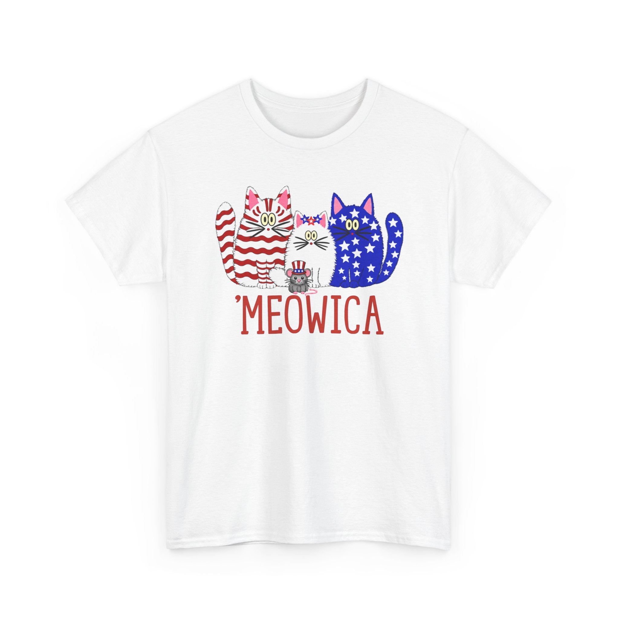 'Meowica Patriotic Cat T-Shirt - Fourth of July USA Cats - Festive and Fun Apparel