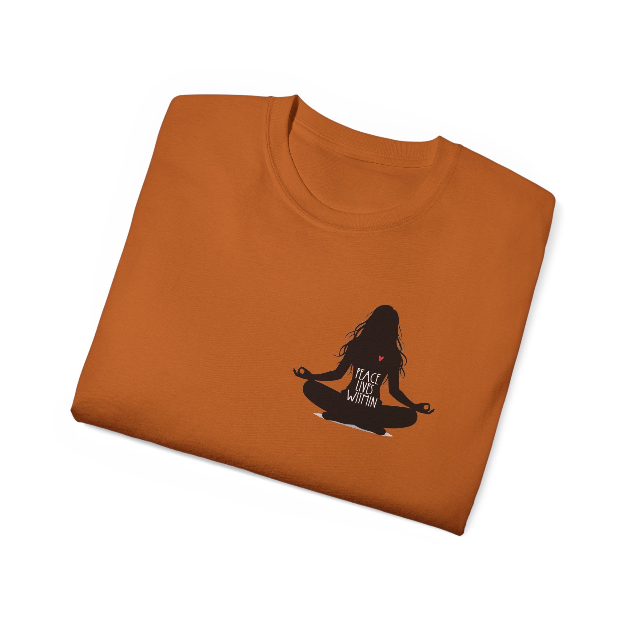 Peace Lives Within - Meditation T-Shirt - Yoga & Mindfulness Tee - Silhouette Design Series
