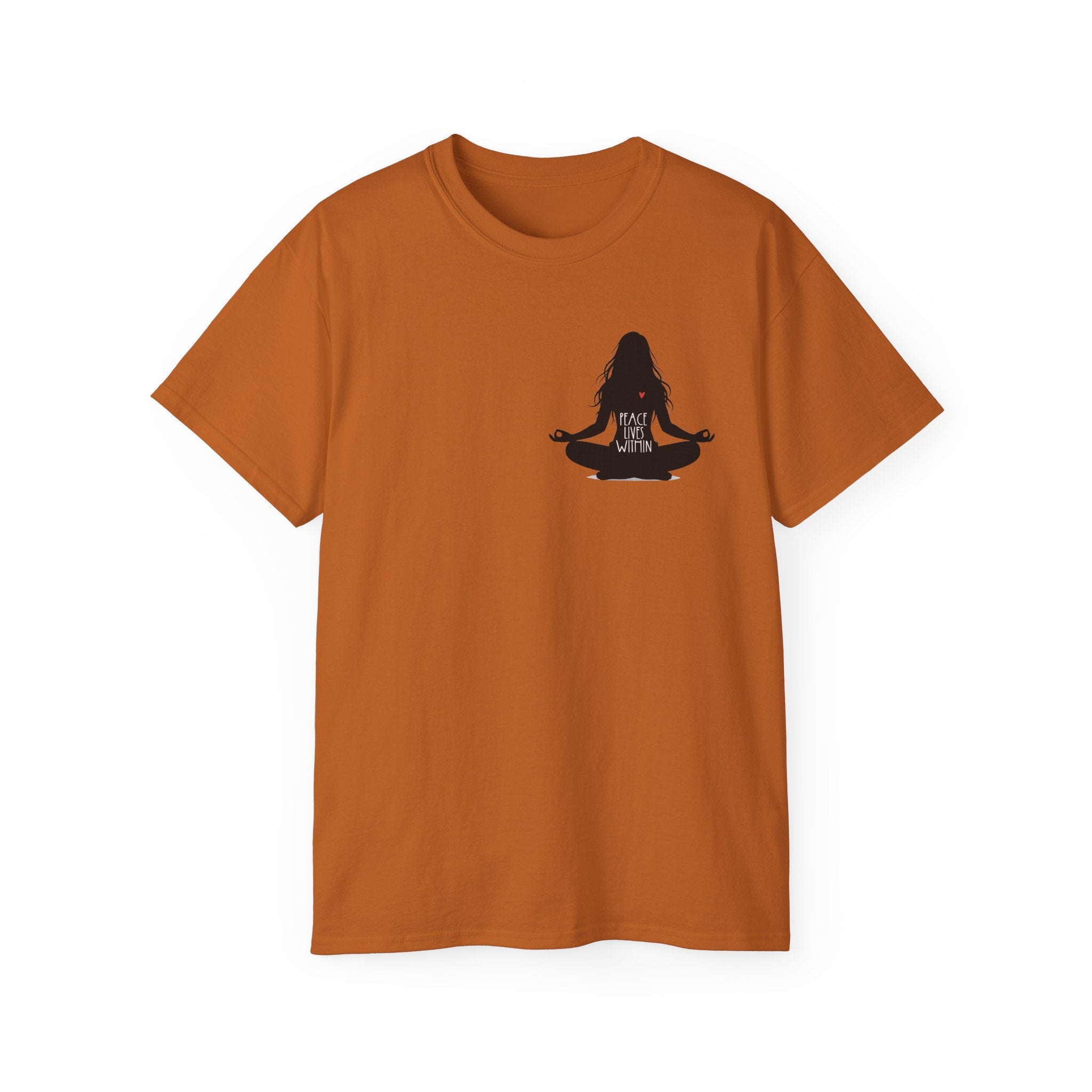 Peace Lives Within - Meditation T-Shirt - Yoga & Mindfulness Tee - Silhouette Design Series