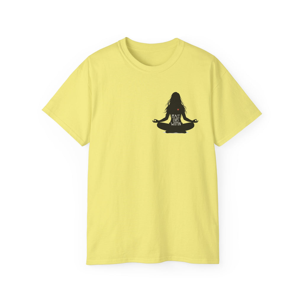 Peace Lives Within - Meditation T-Shirt - Yoga & Mindfulness Tee - Silhouette Design Series