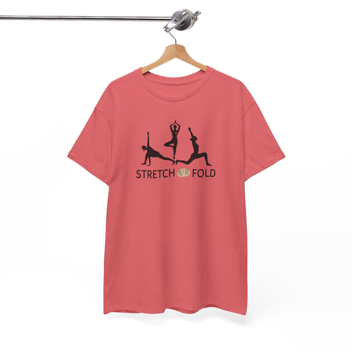 Yoga Pose Silhouettes Stretch and Fold Tee - Pilates Fitness for Sourdough Bakers and more! Silhouette Design Series