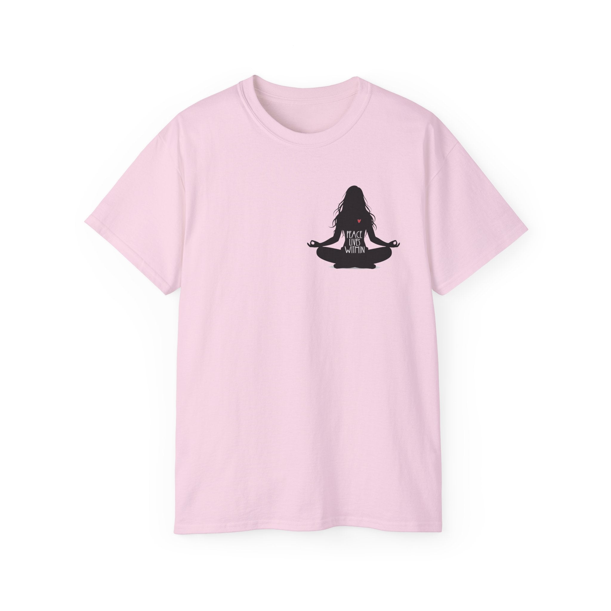 Peace Lives Within - Meditation T-Shirt - Yoga & Mindfulness Tee - Silhouette Design Series