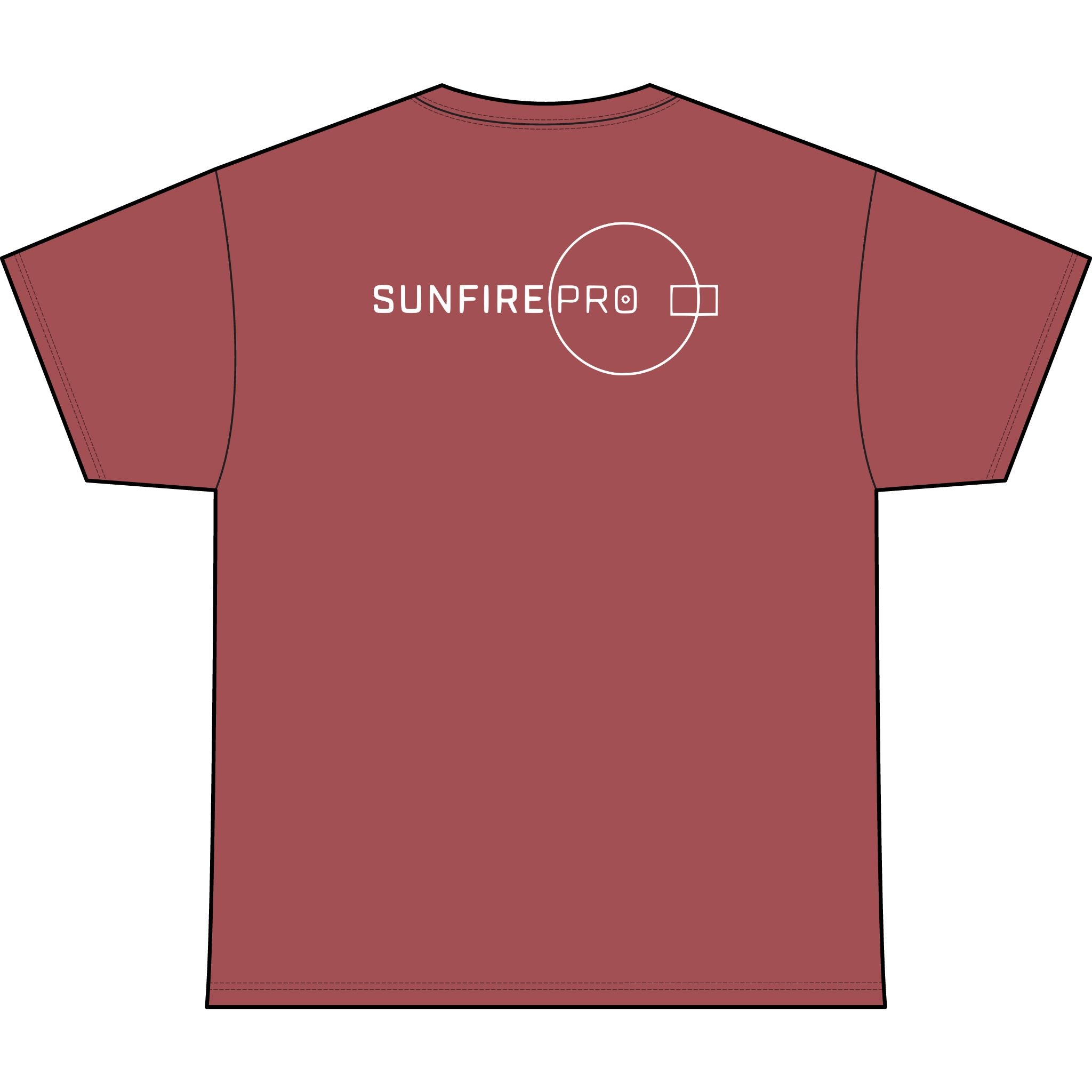 SW_SUNFIRE PRO Logo Performance Tee — Front & Back Design