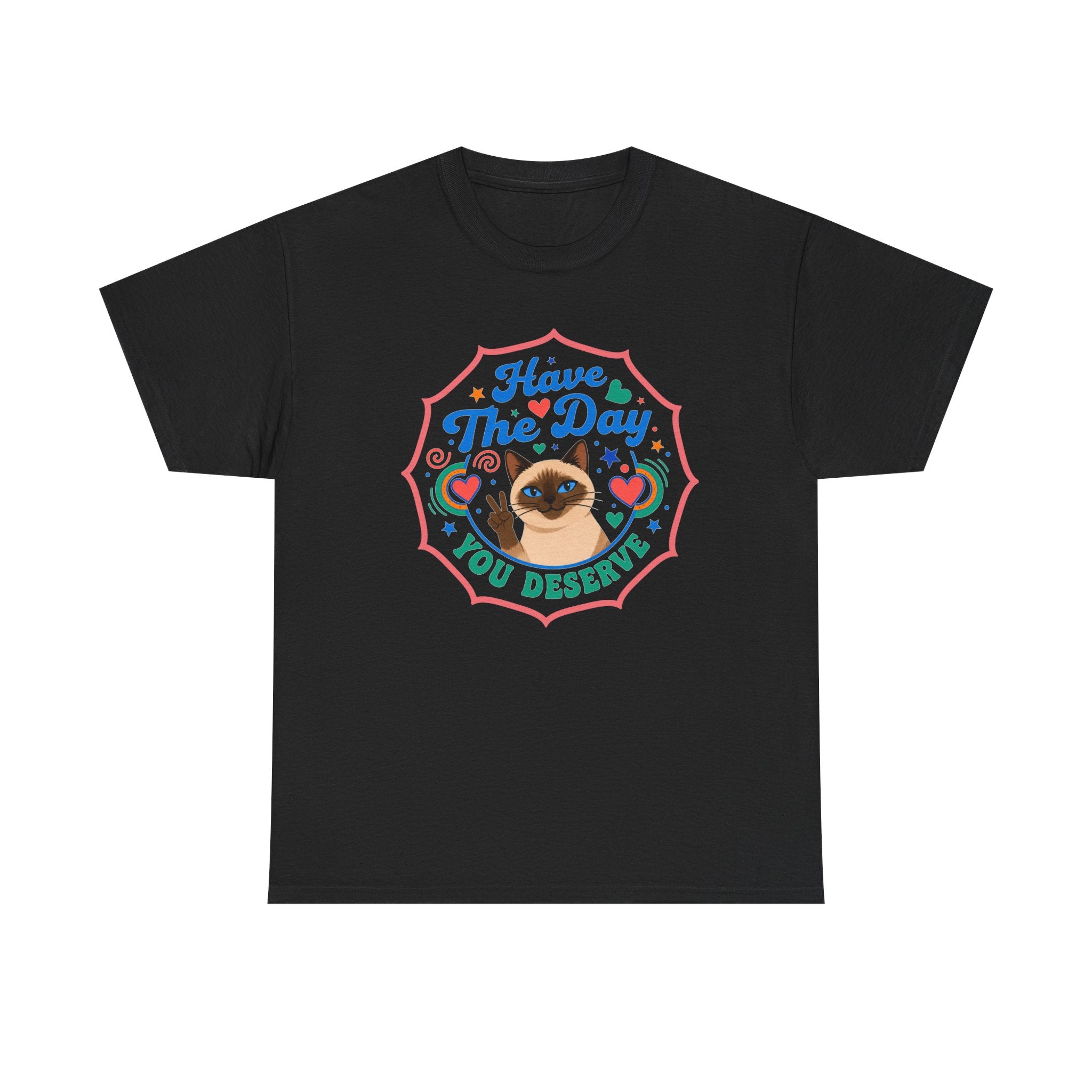Have The Day You Deserve - Vintage Cat Tee (Good Vibes) - Fun Attire