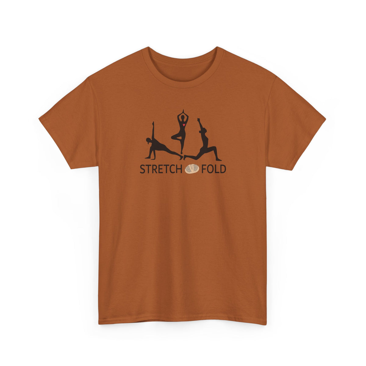 Yoga Pose Silhouettes Stretch and Fold Tee - Pilates Fitness for Sourdough Bakers and more! Silhouette Design Series